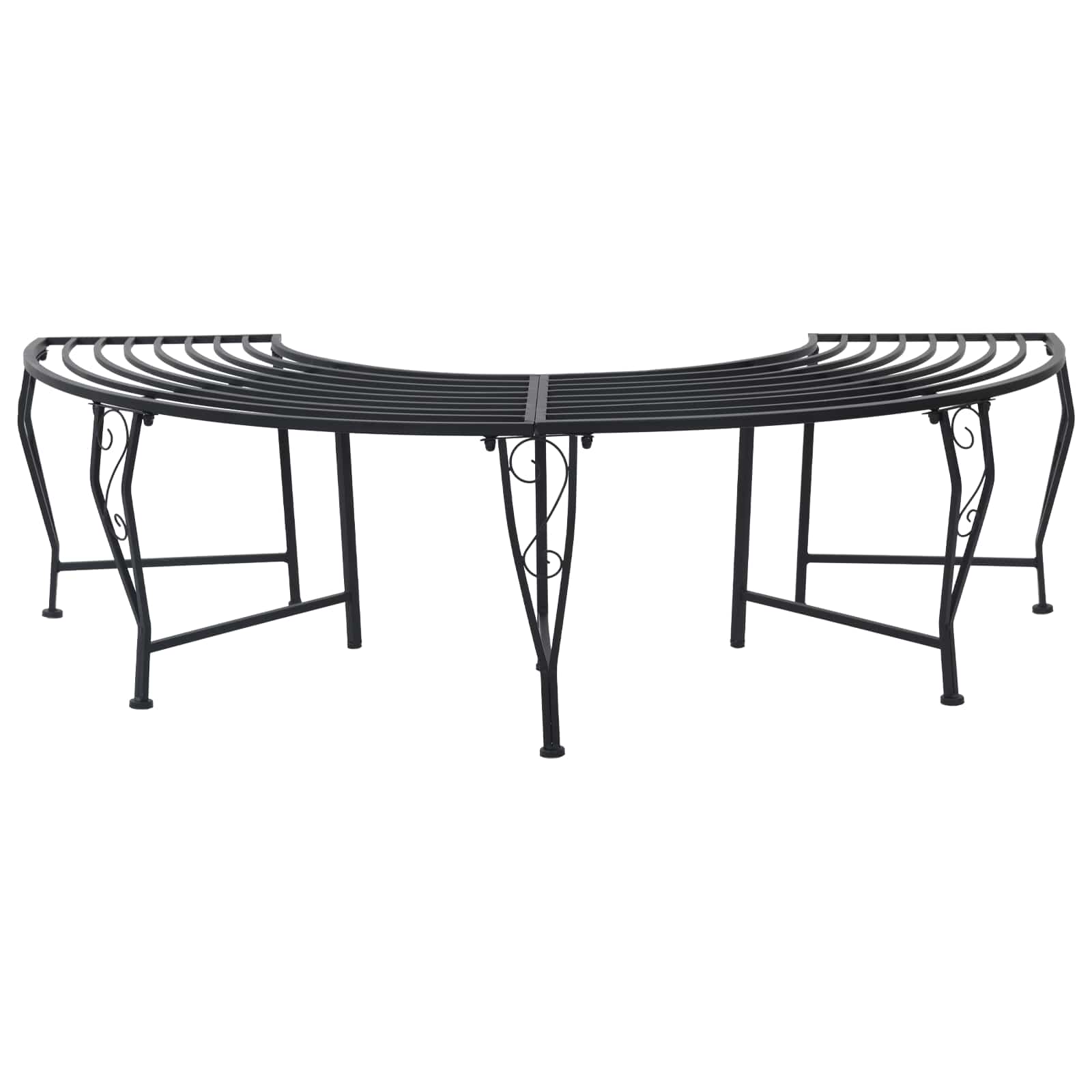 Trädbänk 4-Antal sittplatser 160 x 80 x 44 cm Stål Svart