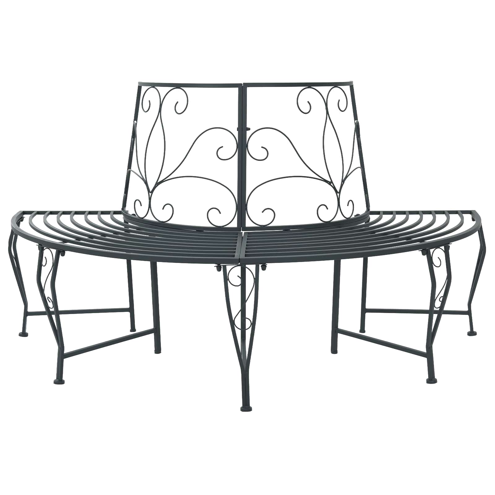 Trädbänk 4-Antal sittplatser 160 x 80 x 89 cm Stål Silvergrå