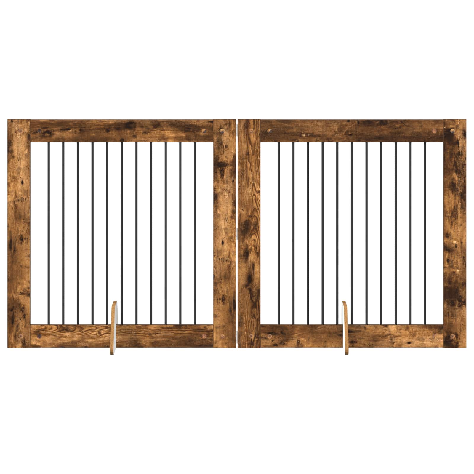 Hundgrind med ställningar 2 pcs Rökt ek 100 x 100 cm