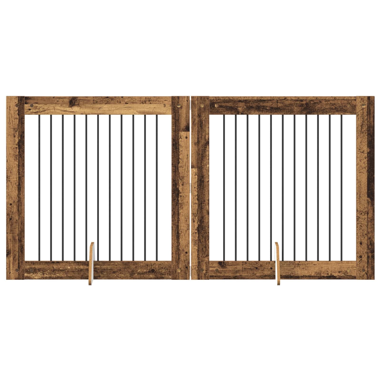 Hundgrind med ställningar 2 pcs Gammalt trä 100 x 100 cm