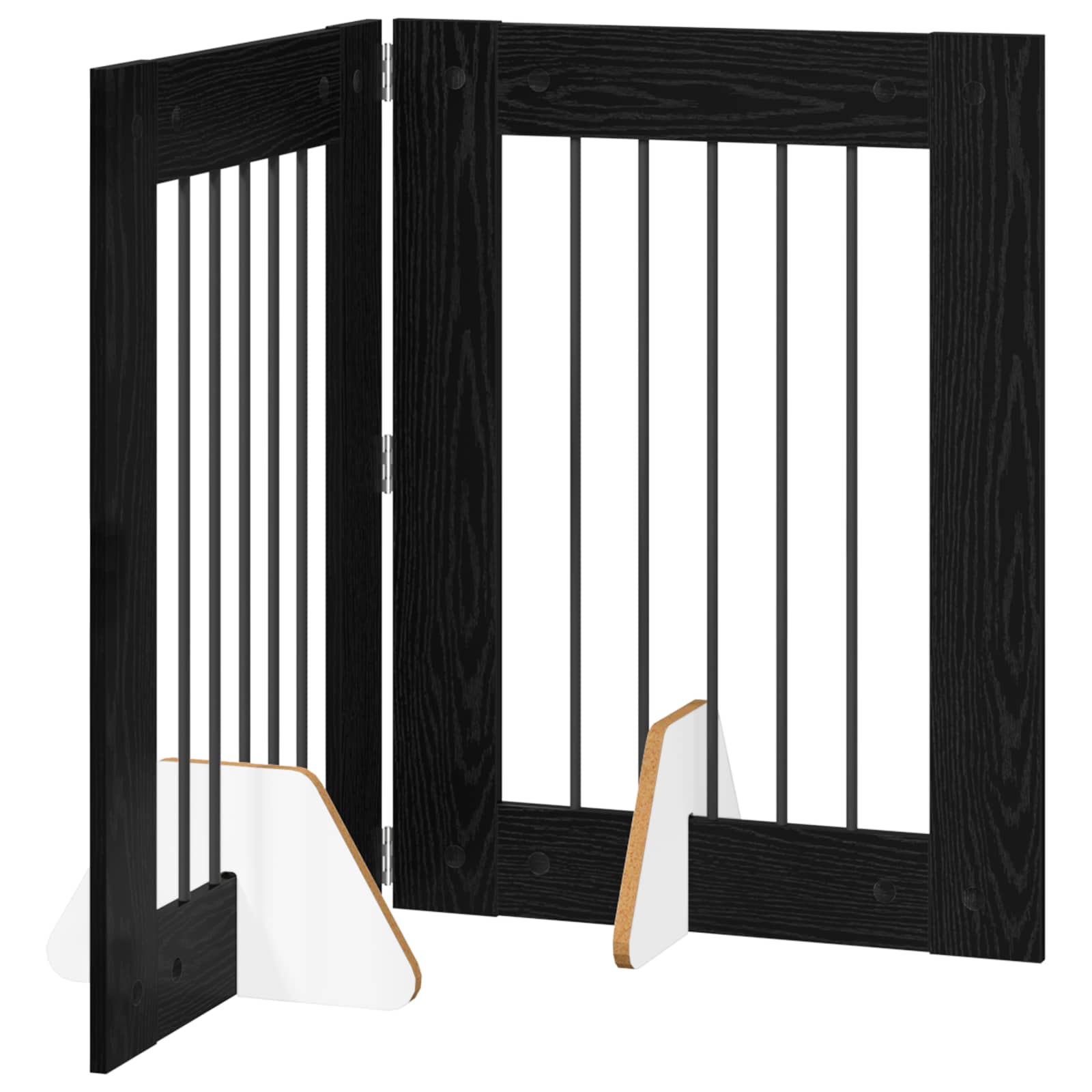 Fällbar hundgrind med stativ 2 st Svart ek 120,5 cm