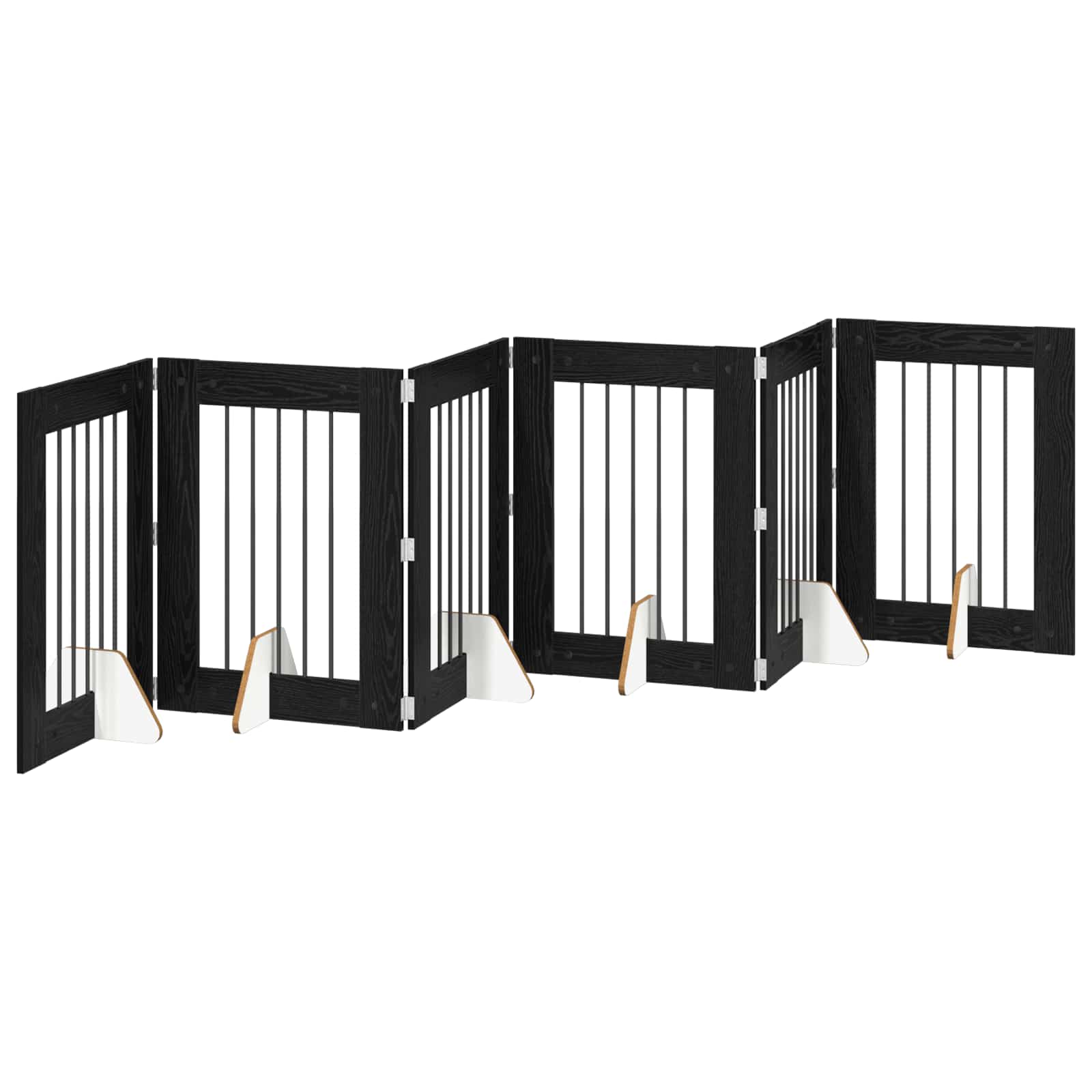 Fällbar hundgrind med stativ 6 st Svart ek 362 cm