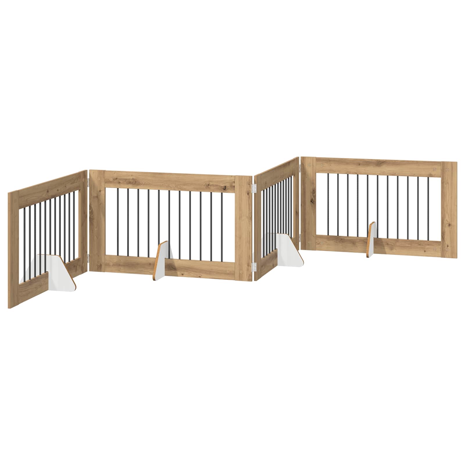 Fällbar hundgrind med stativ 4 st Artisan-ek 401 cm