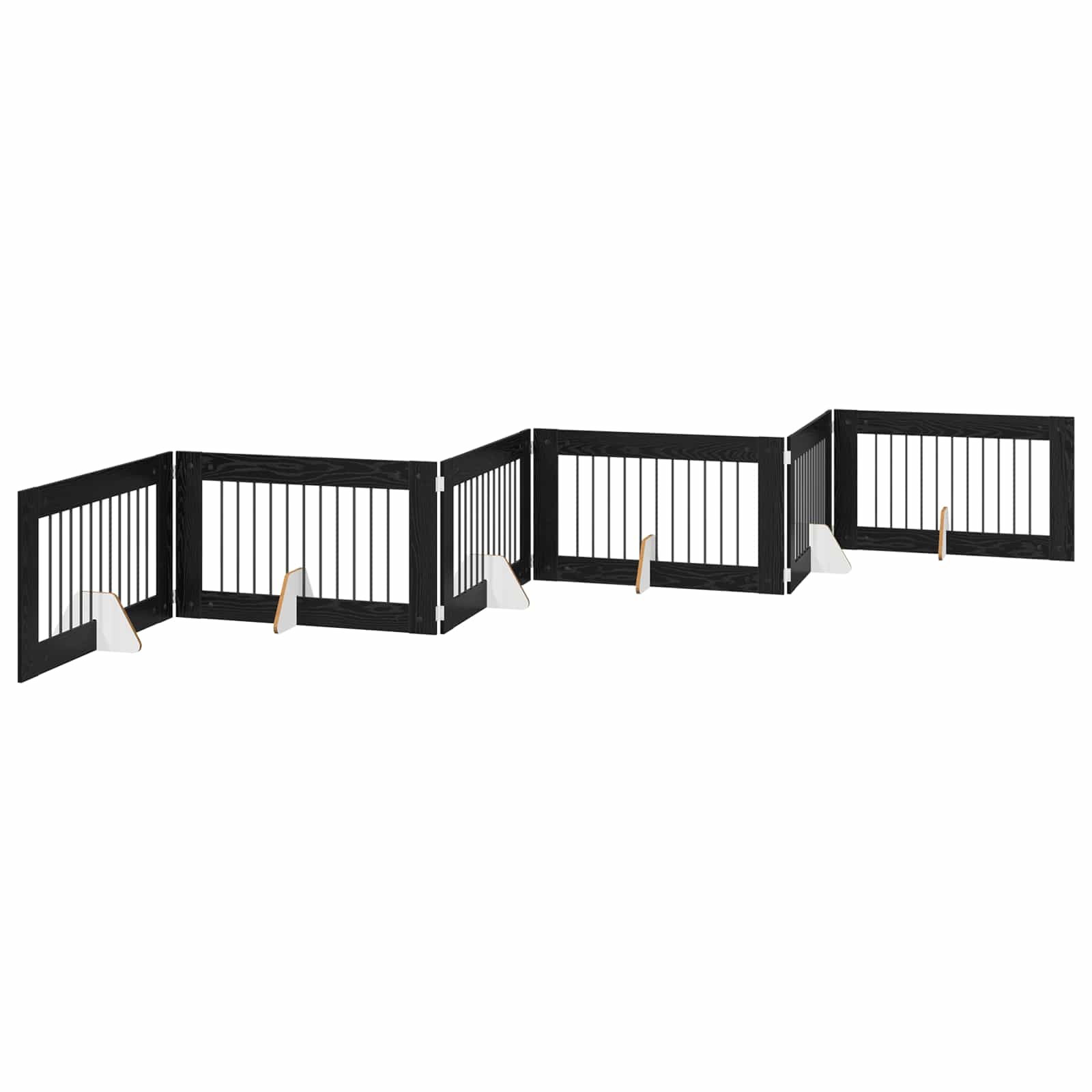 Fällbar hundgrind med stativ 6 st Svart ek 602 cm