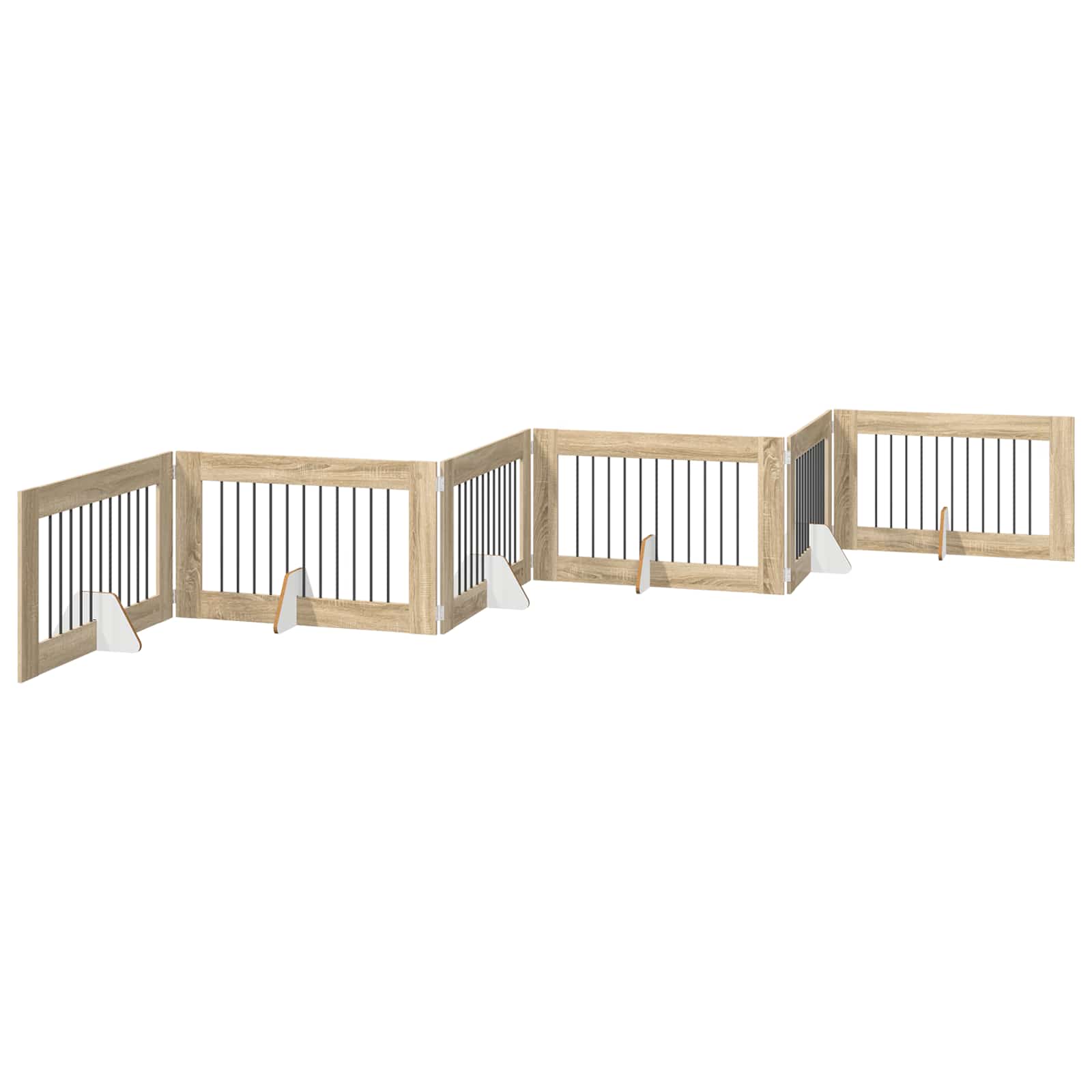 Fällbar hundgrind med stativ 6 st Sonoma-ek 602 cm