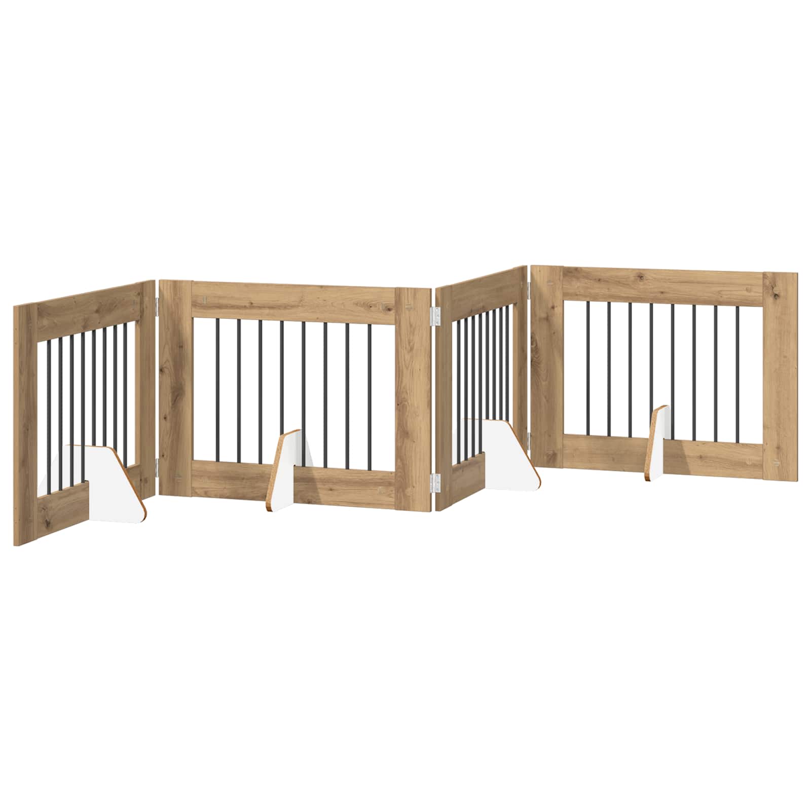 Fällbar hundgrind med stativ 4 st Artisan-ek 321 cm