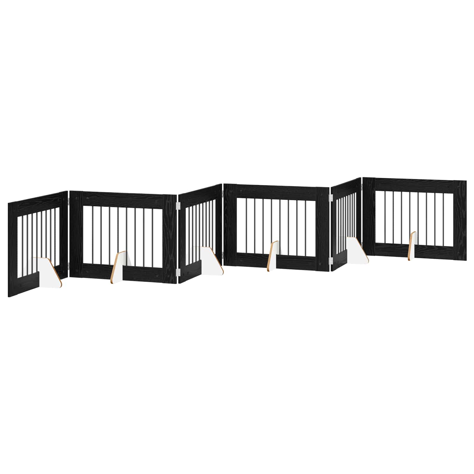 Fällbar hundgrind med stativ 6 st Svart ek 482 cm