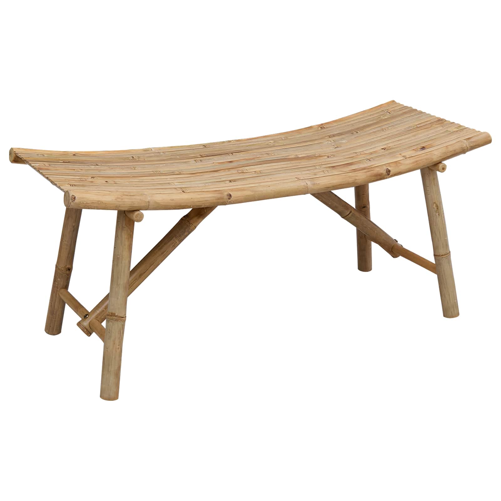 Trädgårdsbänk 110 x 45 x 50 cm Bambus Naturfärg Rektangulär