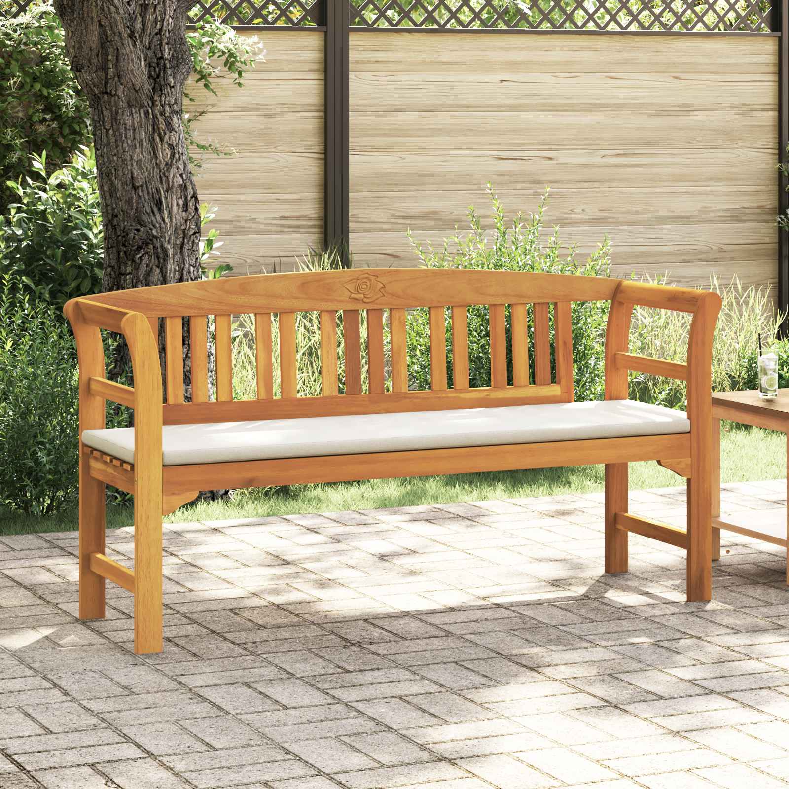 Rosabänk Naturlig 157 x 46 x 82,5 cm Massivt Akaciaträ
