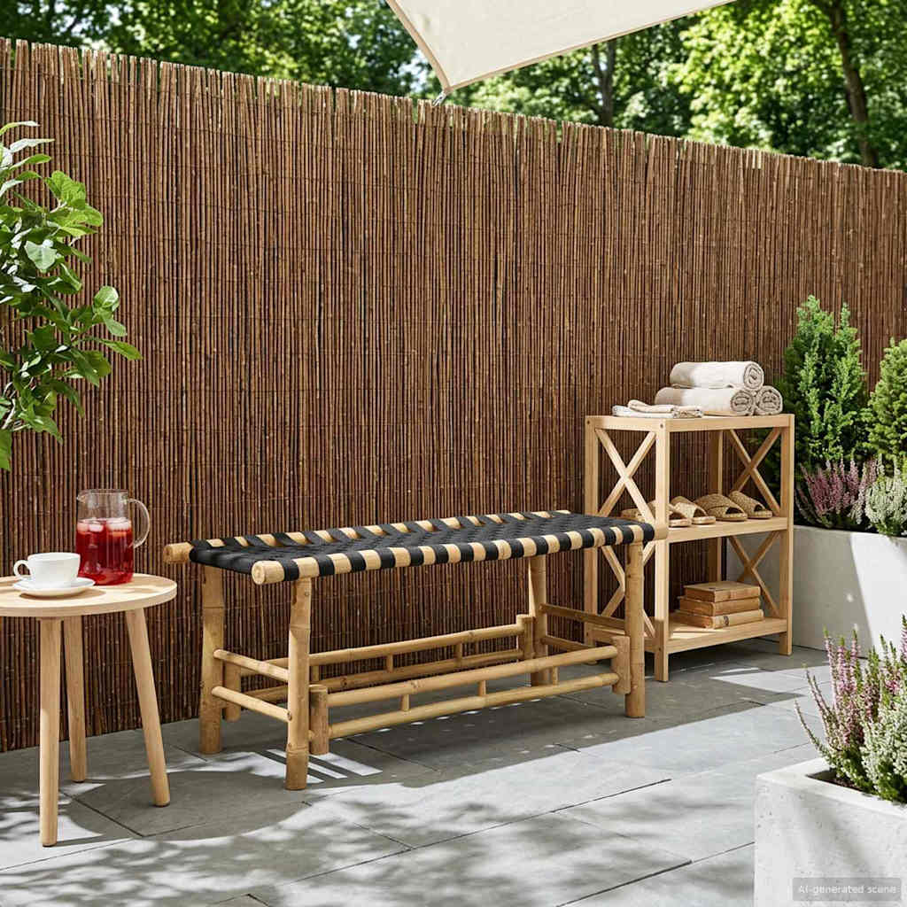 Trädgårdsbänk 110 x 38 x 40 cm Bambus Naturfärg Rektangulär