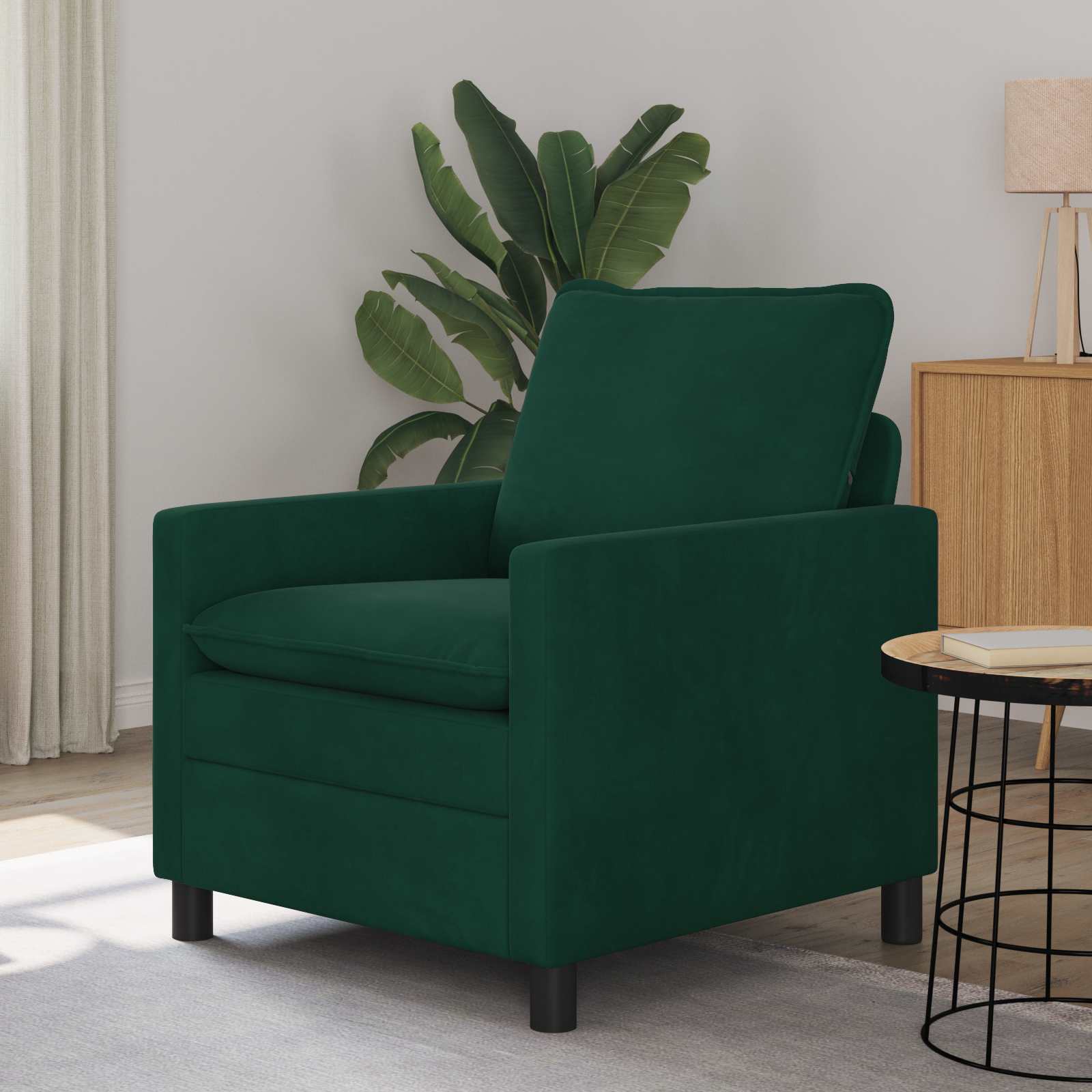 Soffa Mörkgrön 76 x 81 x 87,5 cm Sammet