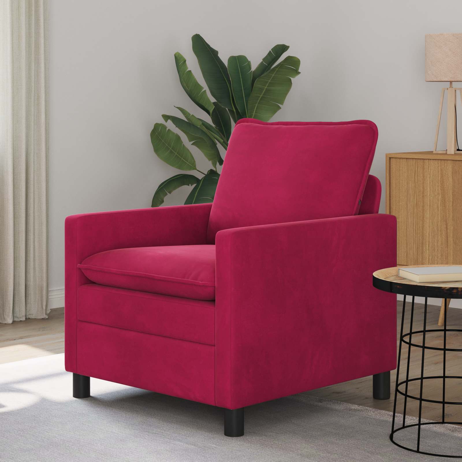 Soffa Vinröd 76 x 81 x 87,5 cm Sammet