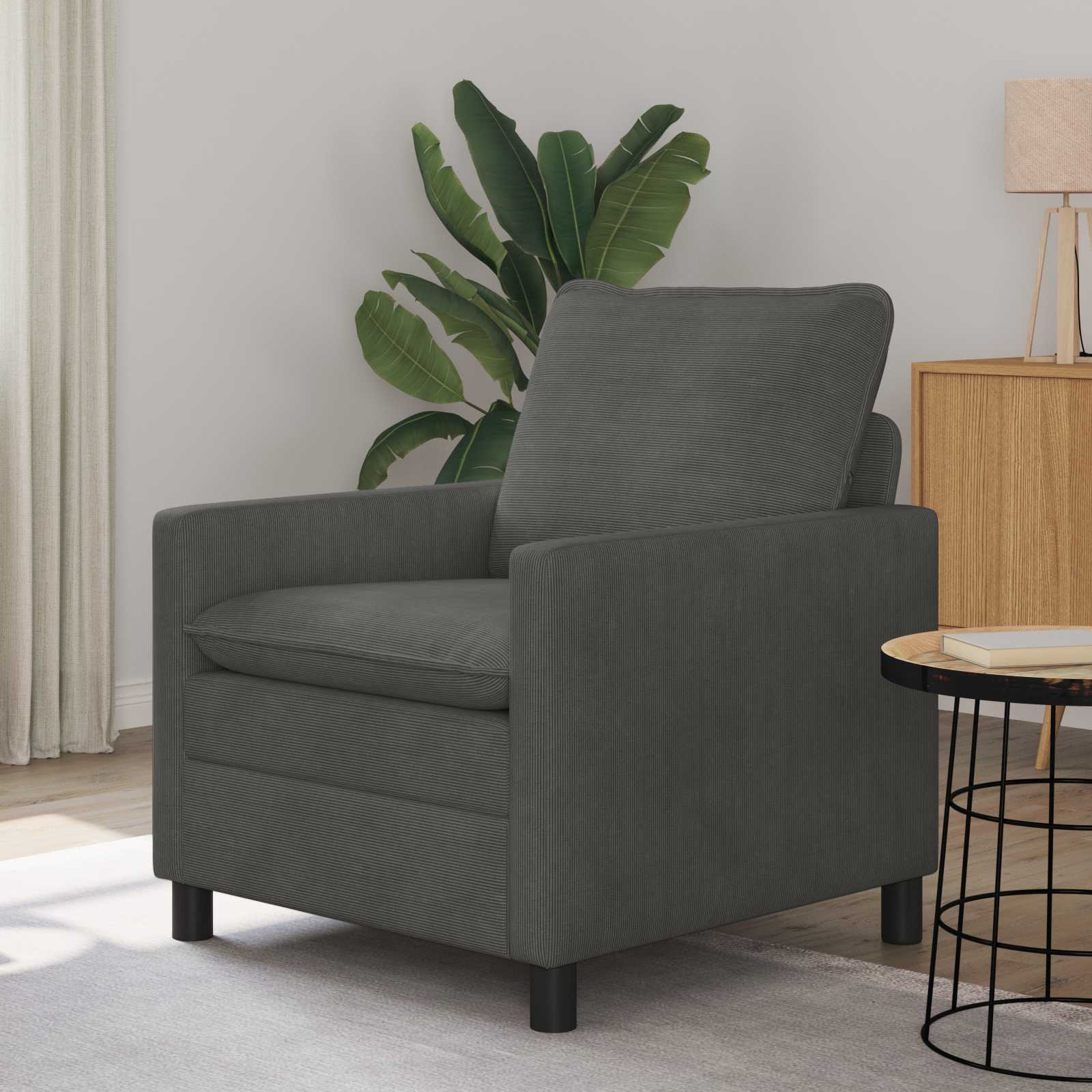 Soffa Mörkgrå 76 x 81 x 87,5 cm Tyg