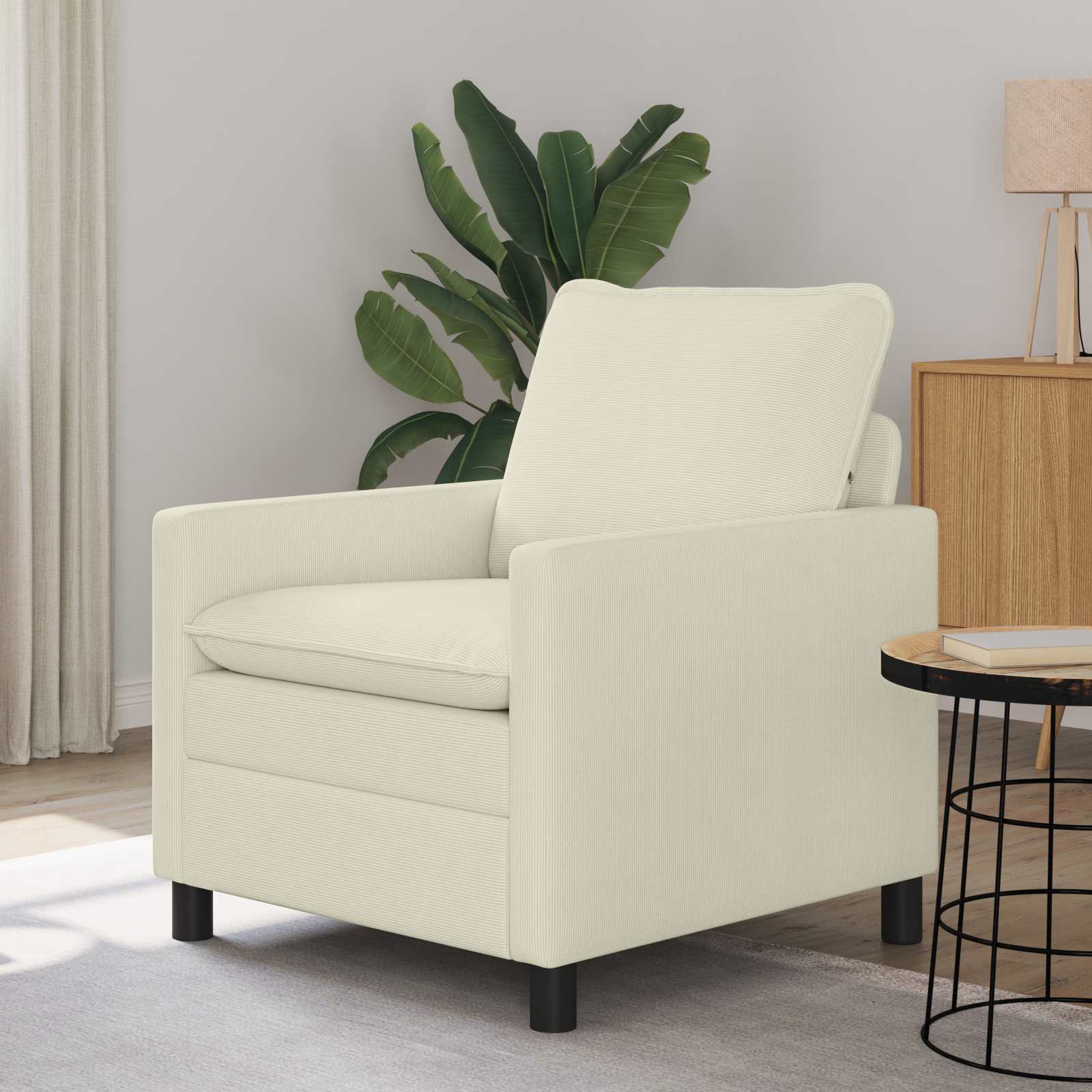 Soffa Gräddvit 76 x 81 x 87,5 cm Tyg
