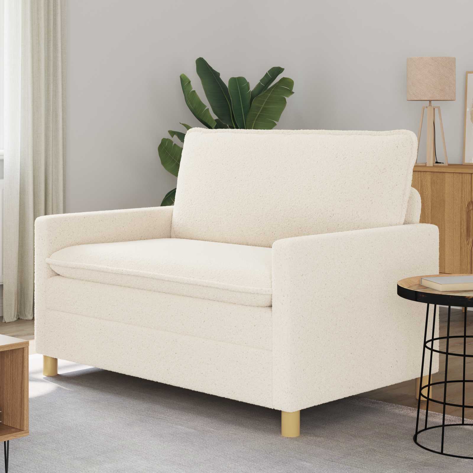 Soffa Gräddvit 126 x 81 x 87,5 cm Tyg