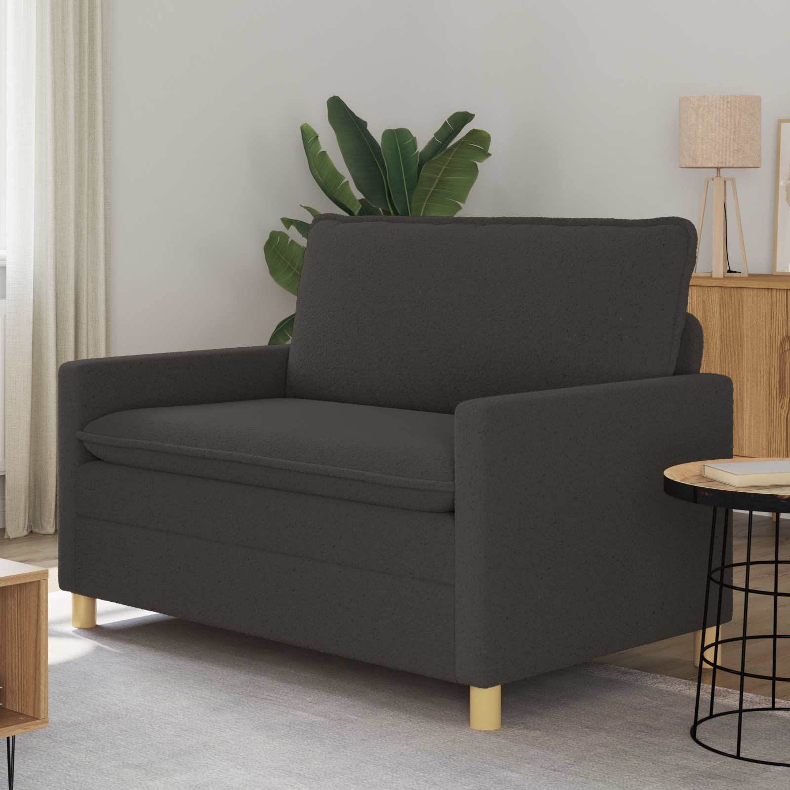 Soffa Mörkgrå 126 x 81 x 87,5 cm Tyg