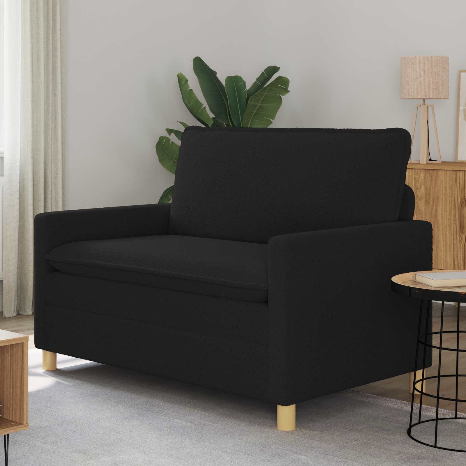 Soffa Svart 126 x 81 x 87,5 cm Tyg