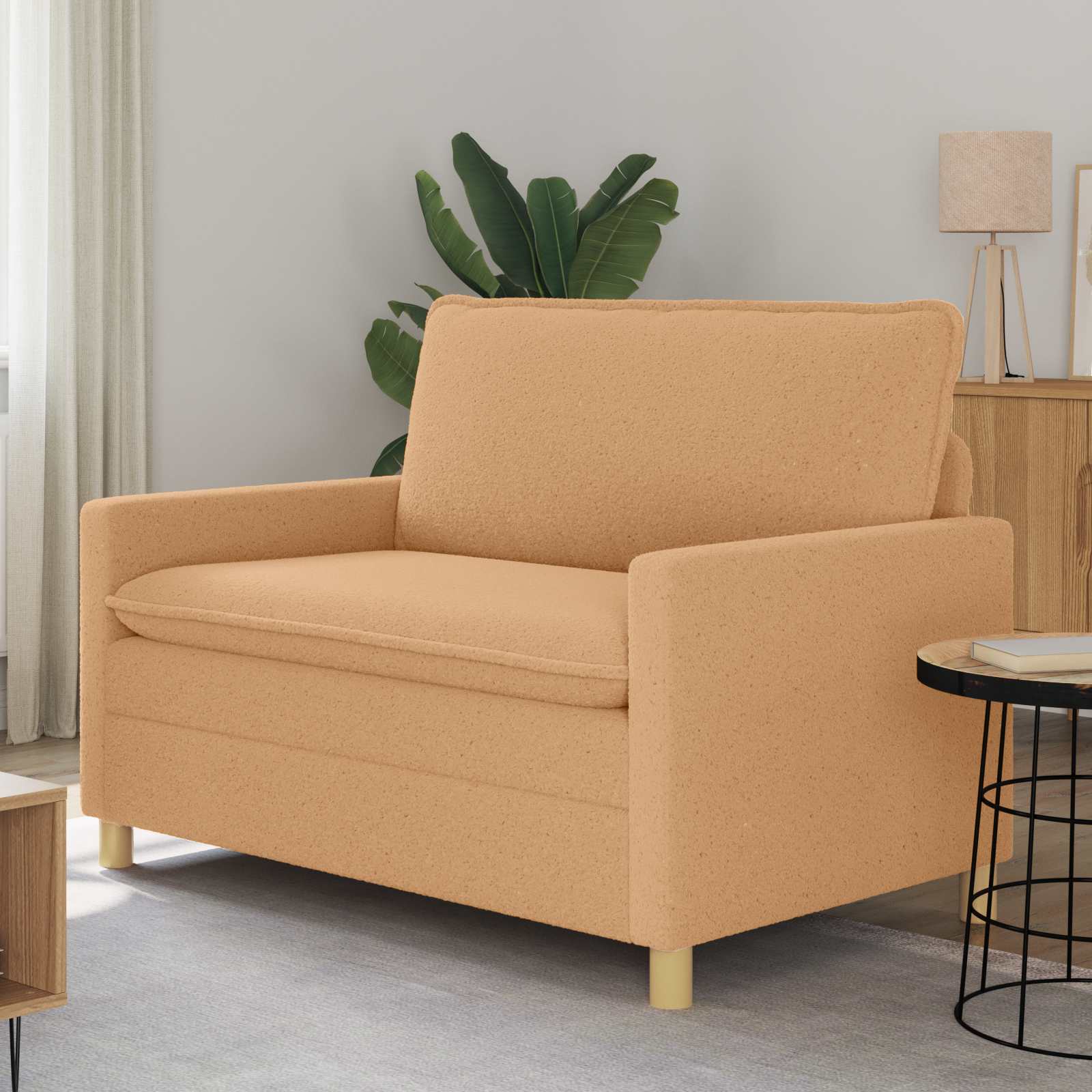 Soffa Beige 126 x 81 x 87,5 cm Tyg