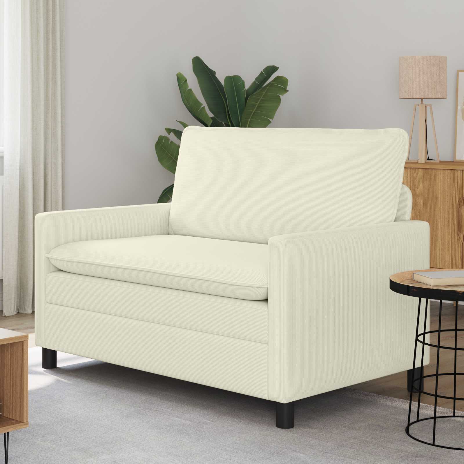 Soffa Gräddvit 126 x 81 x 87,5 cm Tyg