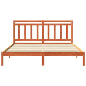 Sängram med huvudgavel Vaxbrun 180 x 200 cm Massiv furu