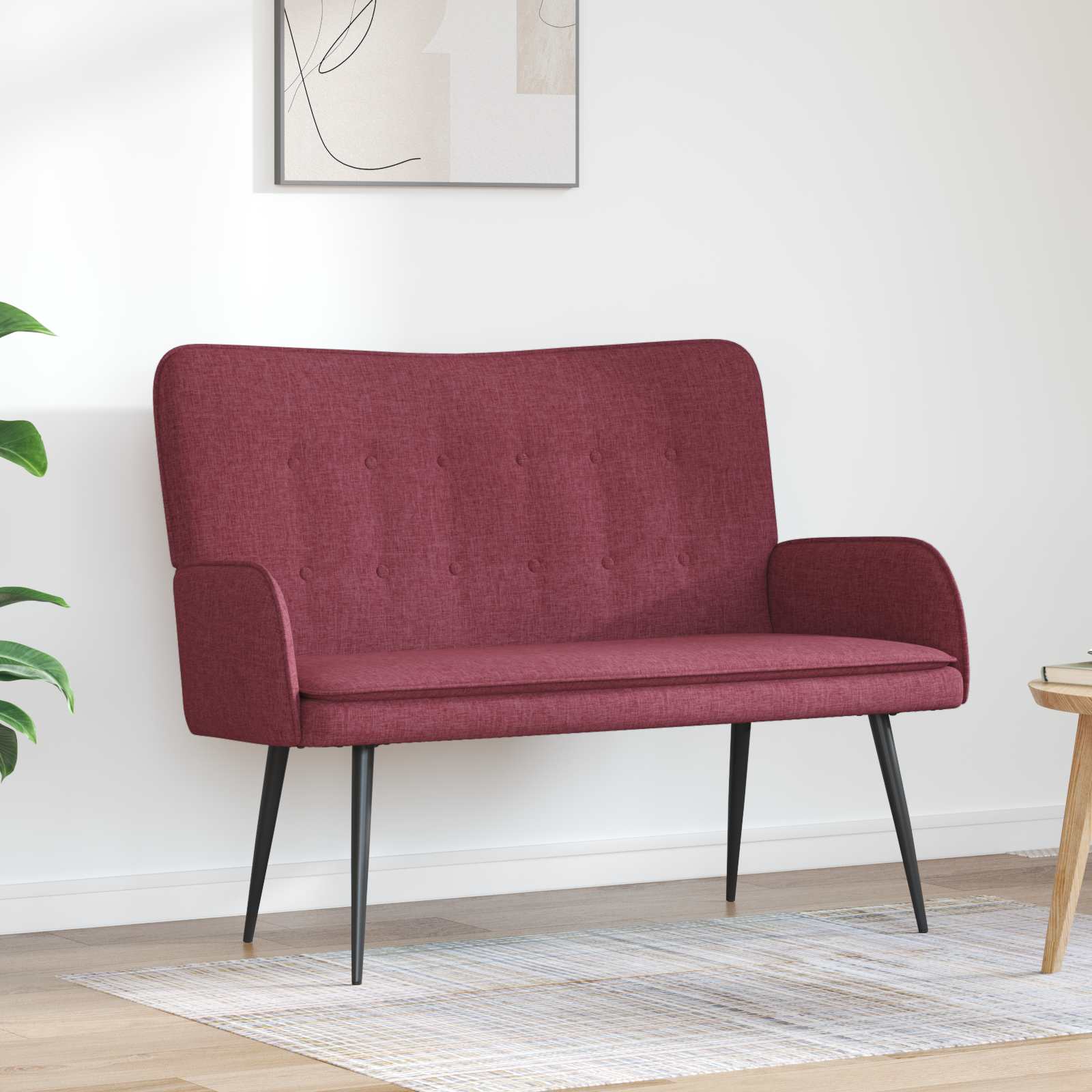 2-sits soffa Vinröd 115 x 61 x 87 cm Tyg