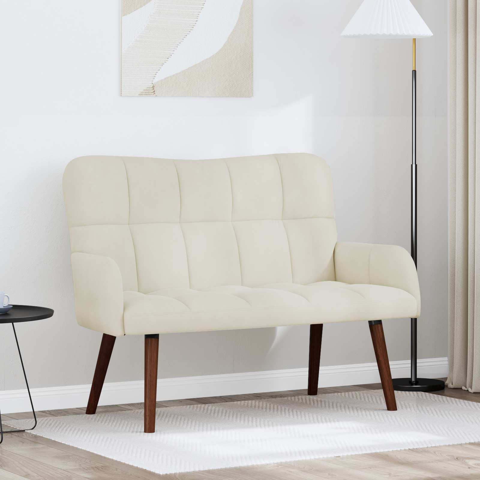 2-sits soffa Gräddvit 115 x 61 x 87 cm Sammet