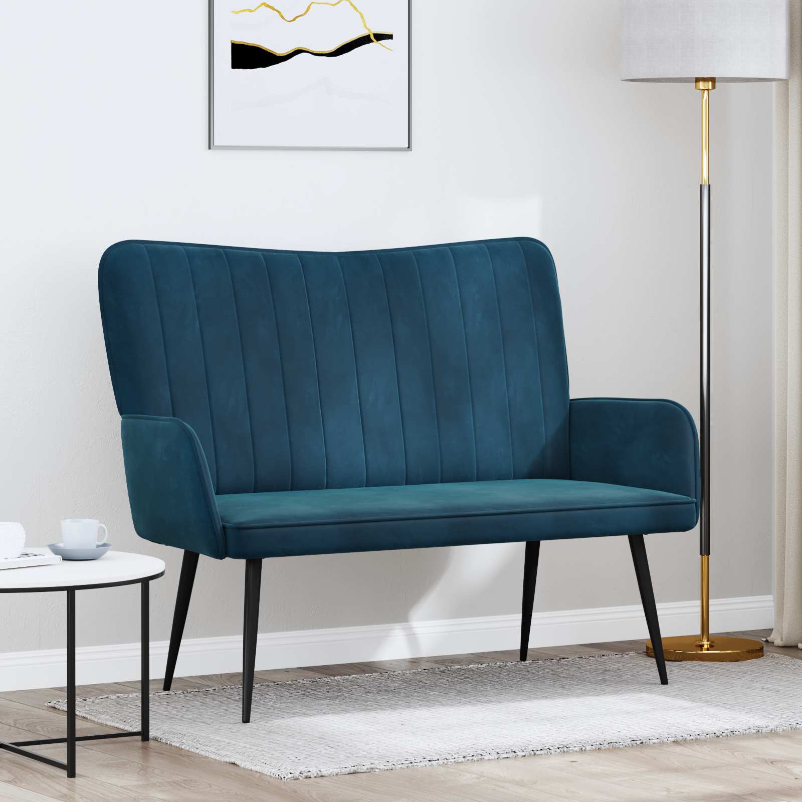 2-sits soffa Blå 115 x 61 x 87 cm Sammet