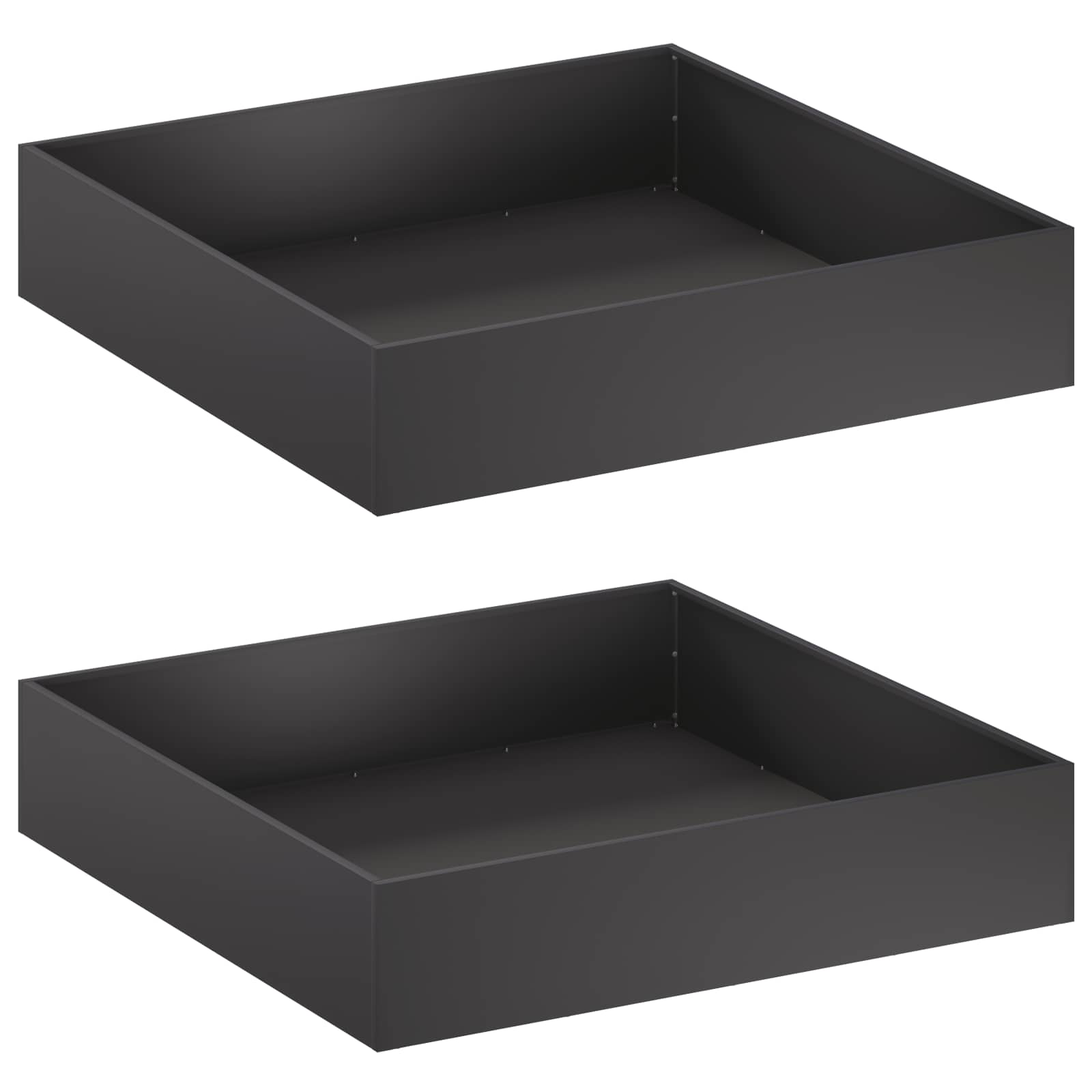 Trädgårdsplanterare 2 st Svart 100 x 100 x 20 cm