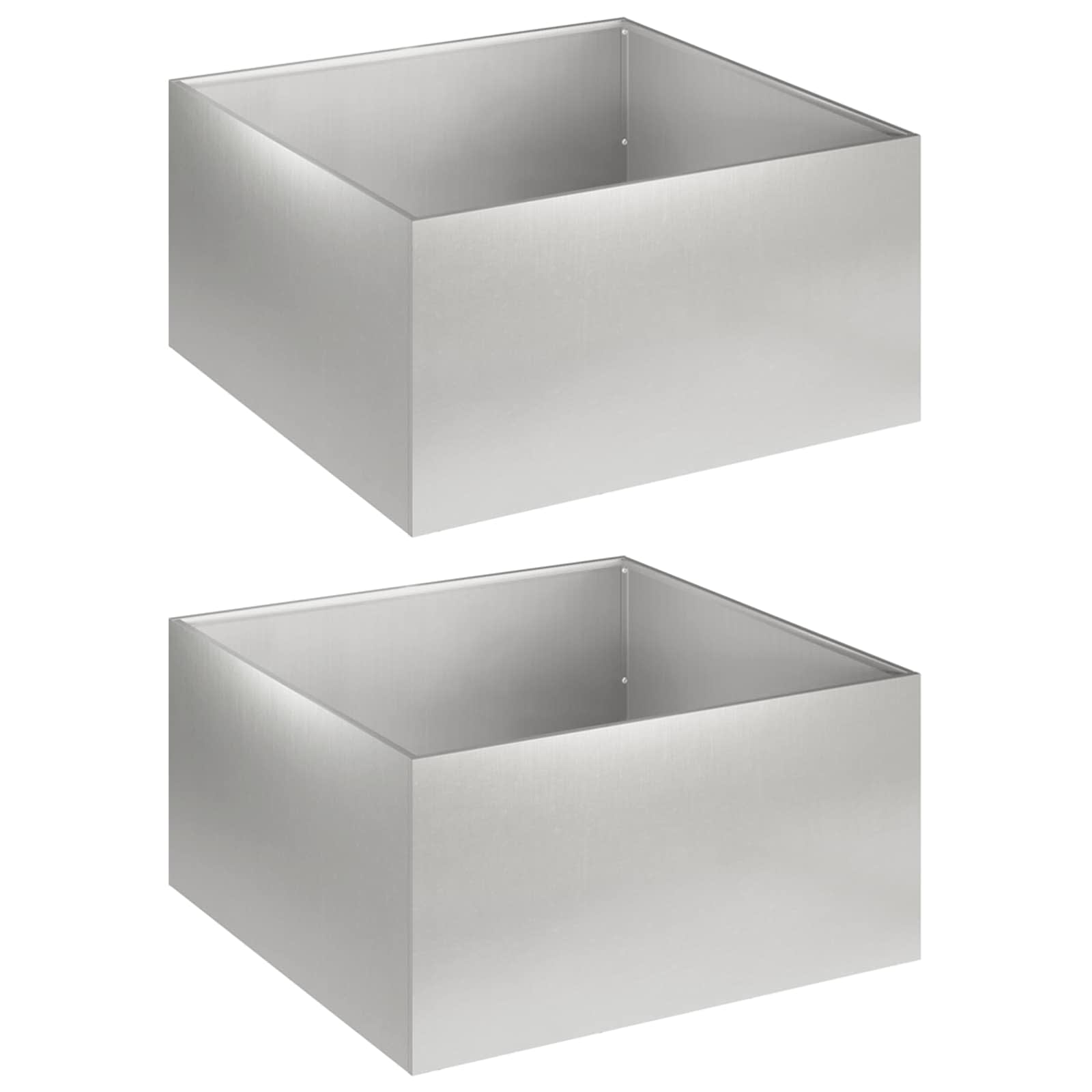 Trädgårdsplanterare 2 st Silver 40 x 40 x 30 cm Rostfritt stål