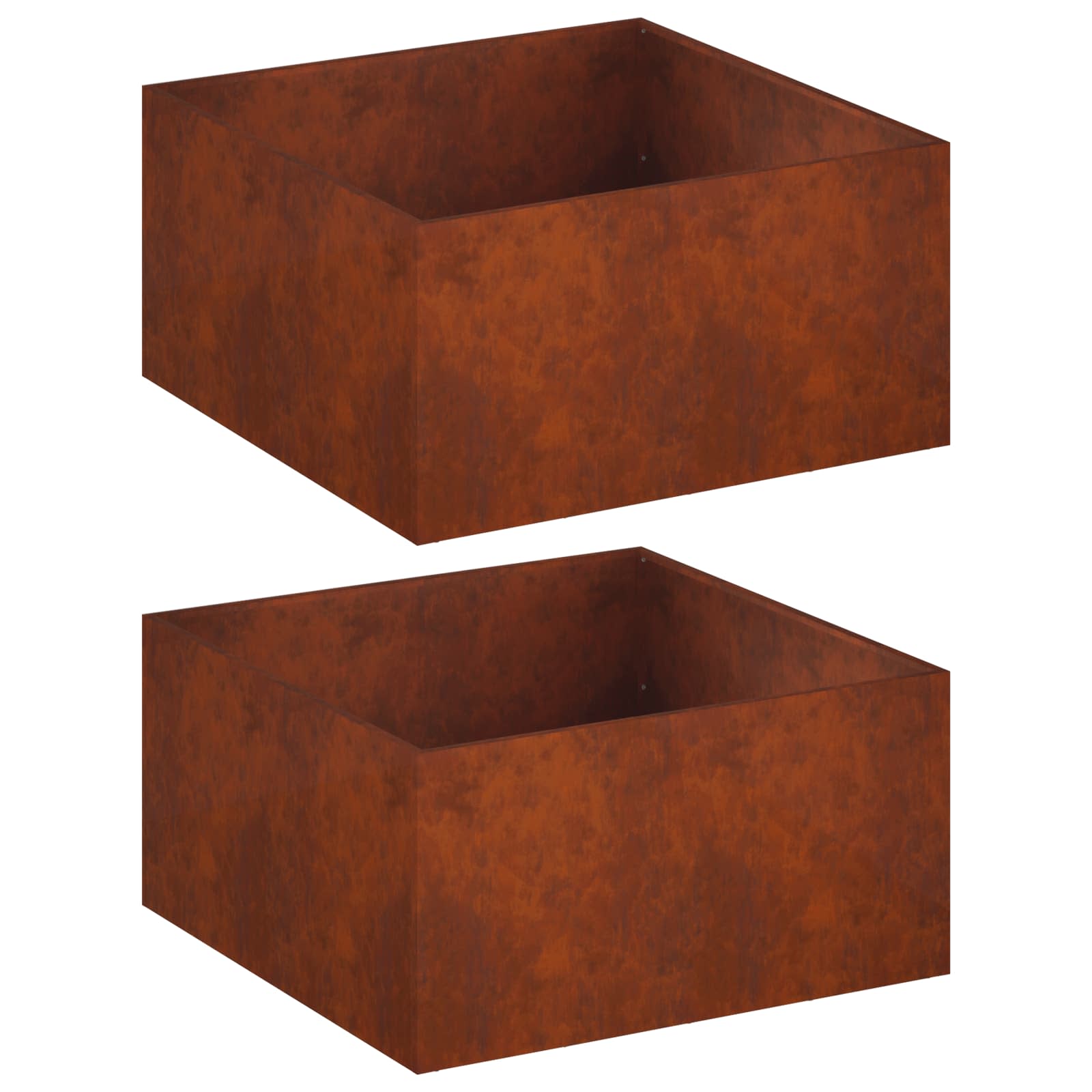 Trädgårdsplanterare 2 st Rostig 60 x 60 x 40 cm