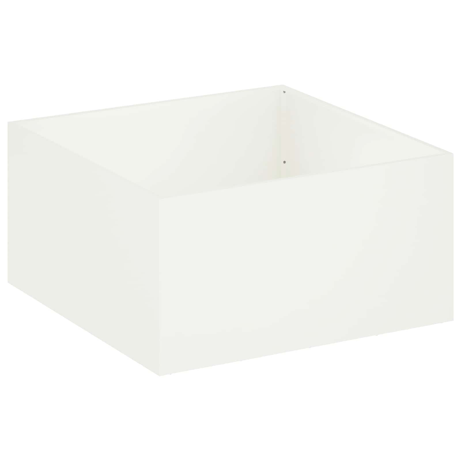 Trädgårdsplanterare Vit 80 x 80 x 40 cm Kallvalsat stål