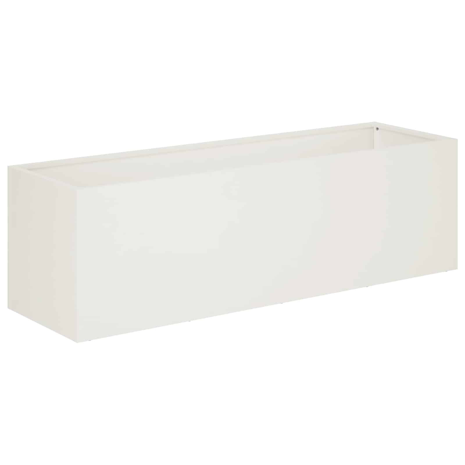 Trädgårdsplanterare Vit 100 x 30 x 30 cm Kallvalsat stål