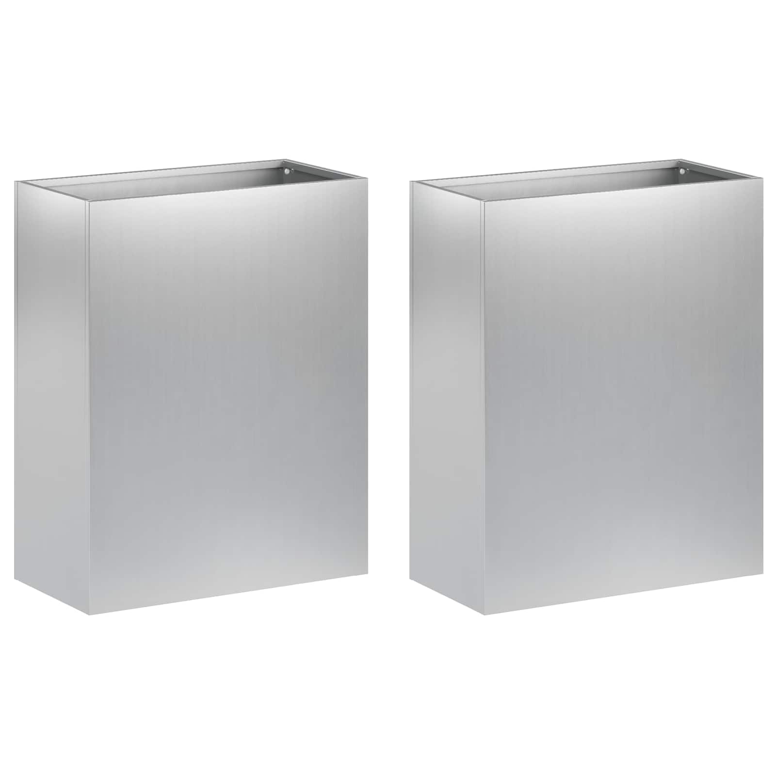 Trädgårdsplanterare 2 st Silver 40 x 20 x 40 cm