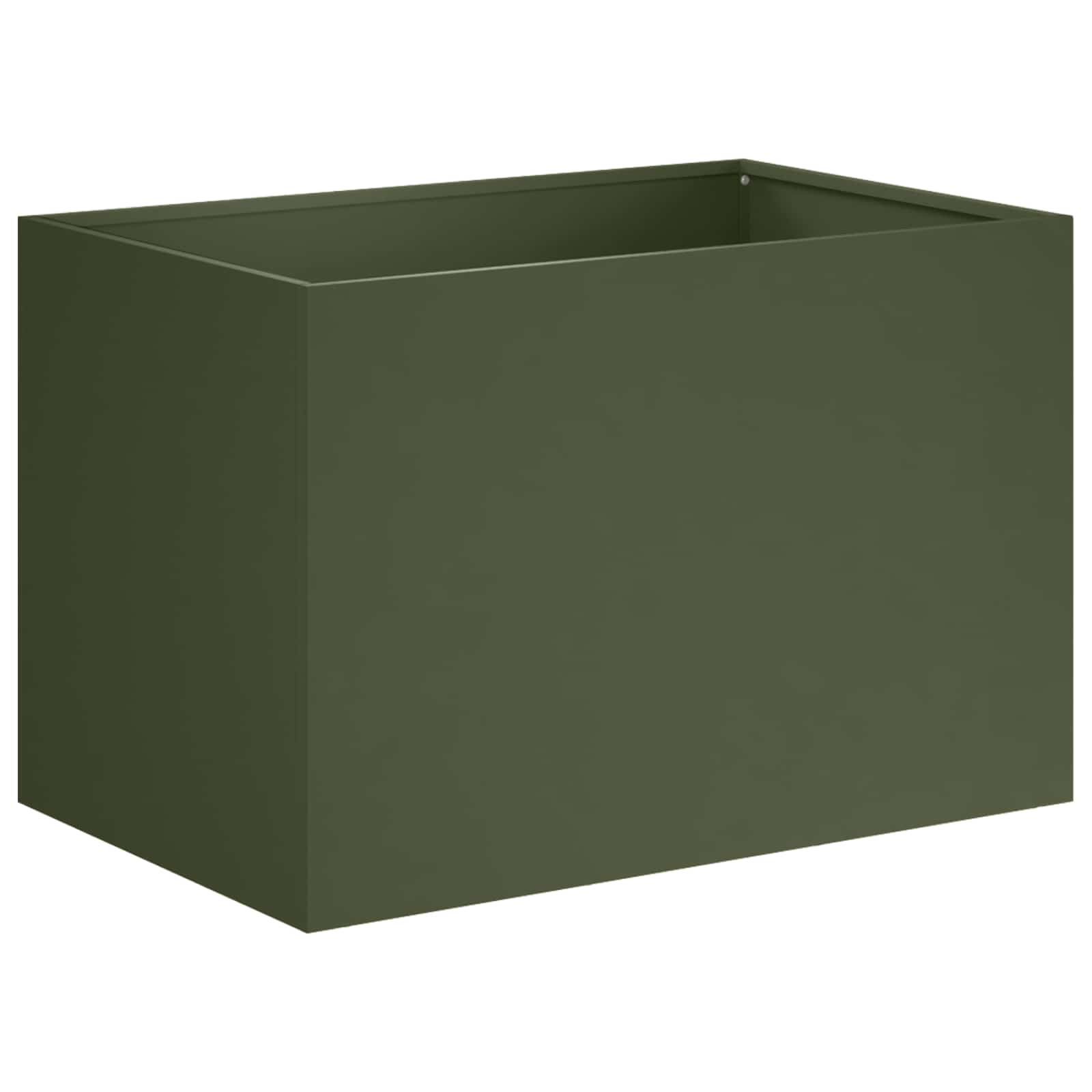 Trädgårdsplanterare Olivgrön 50 x 40 x 40 cm Kallvalsat stål