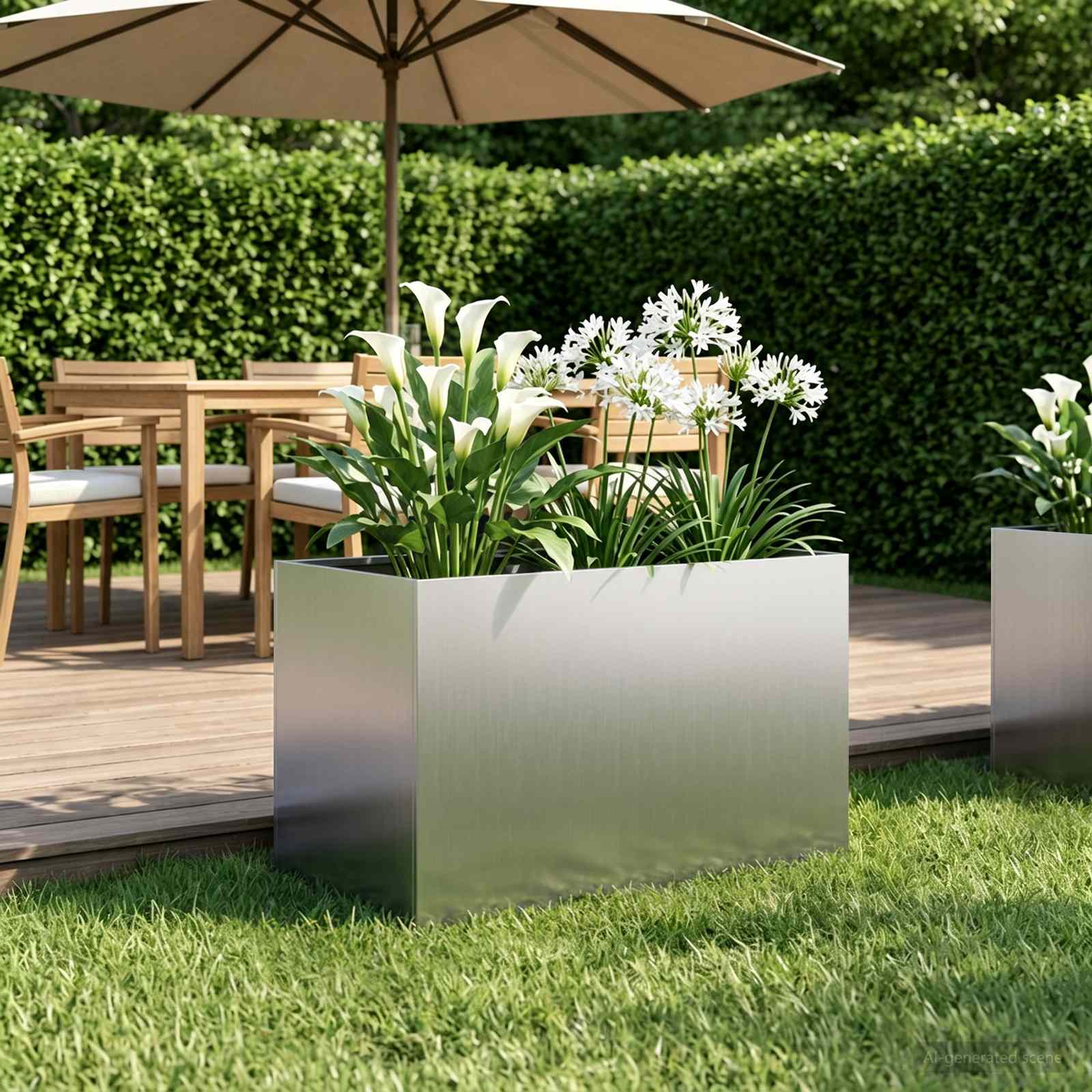 Trädgårdsplanterare Silver 50 x 40 x 40 cm Galvaniserat stål