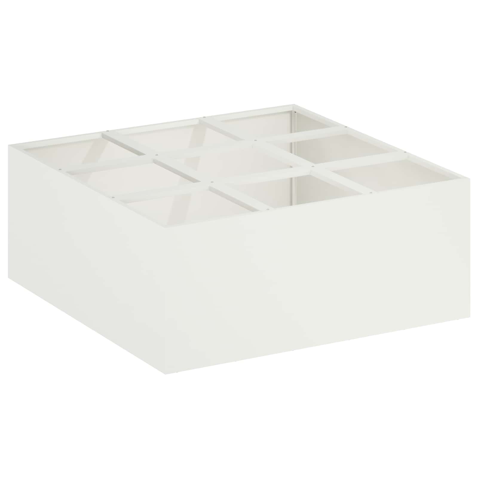 Trädgårdsplanterare Vit 100 x 100 x 40 cm Kallvalsat stål