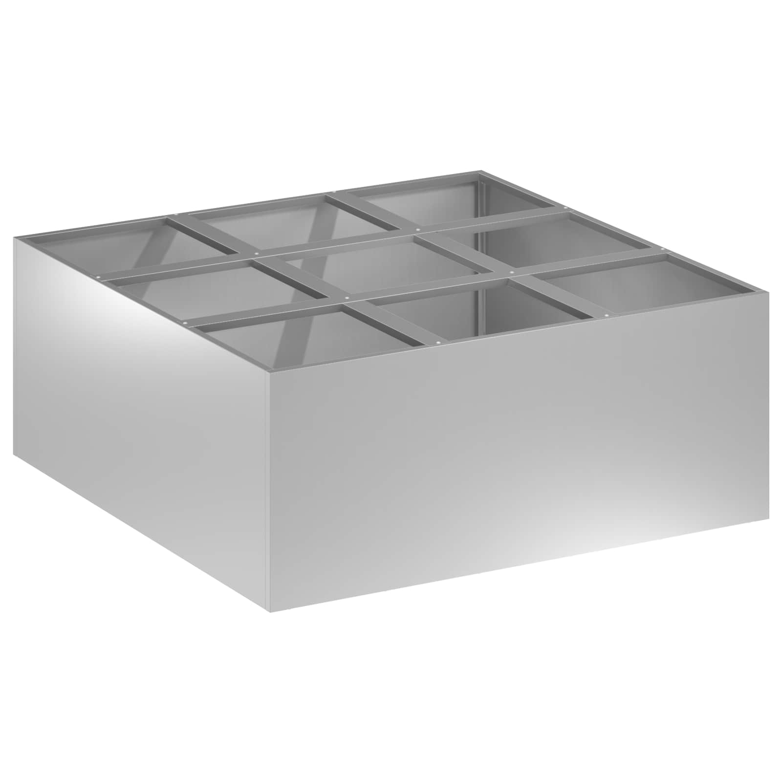 Trädgårdsplanterare Silver 100 x 100 x 40 cm Galvaniserat stål