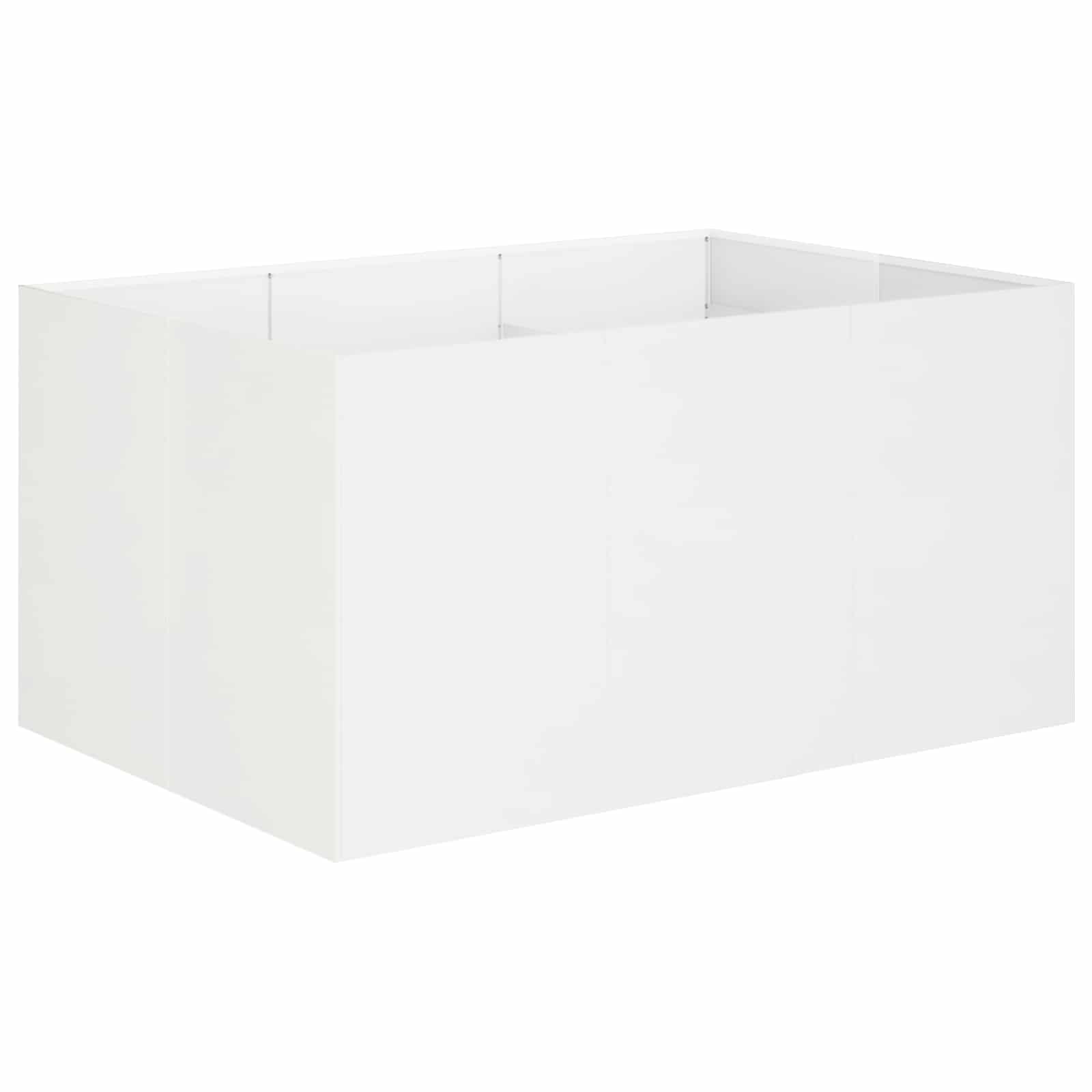 Trädgårdsplanterare Vit 120 x 80 x 60 cm Kallvalsat stål