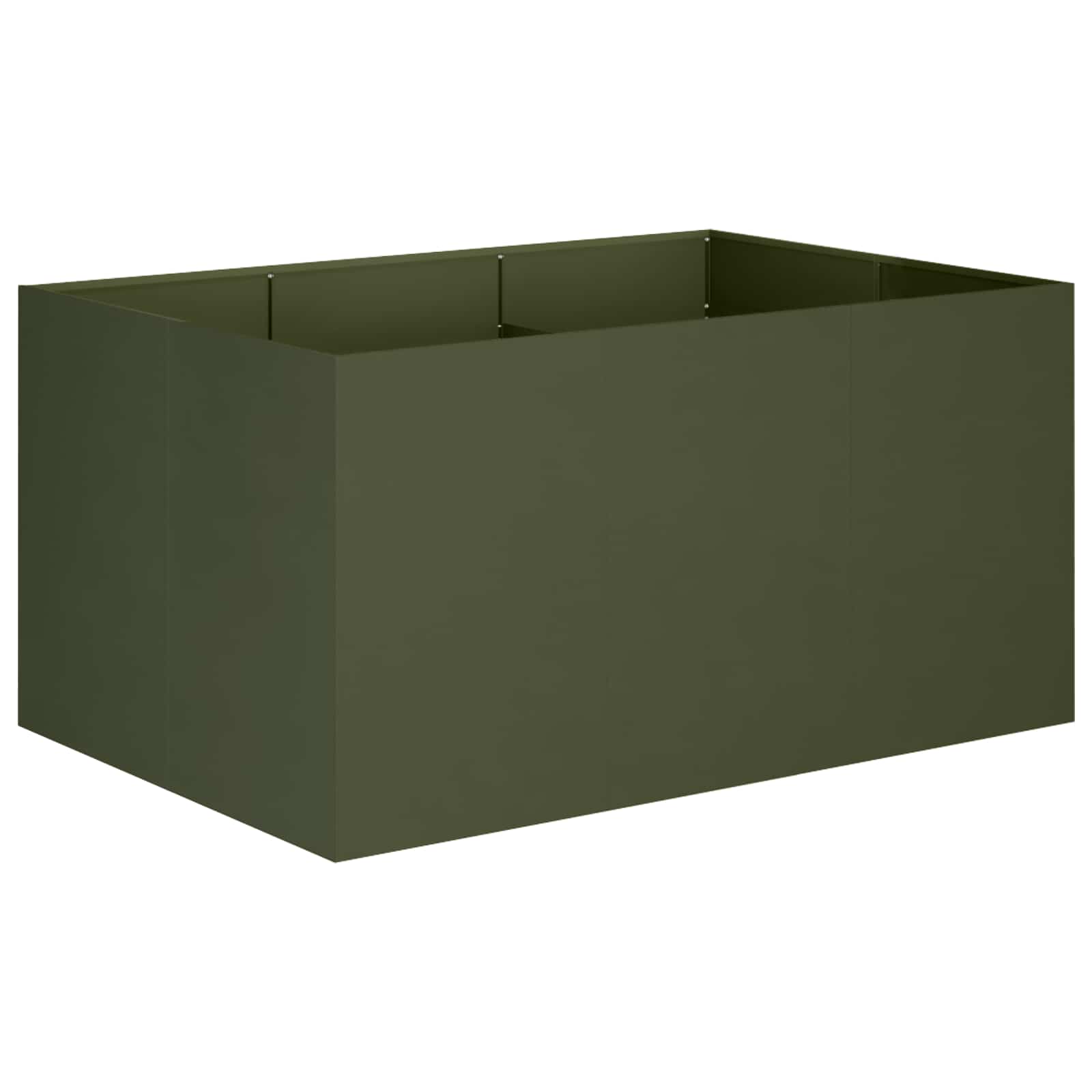 Trädgårdsplanterare Olivgrön 120 x 80 x 60 cm Kallvalsat stål