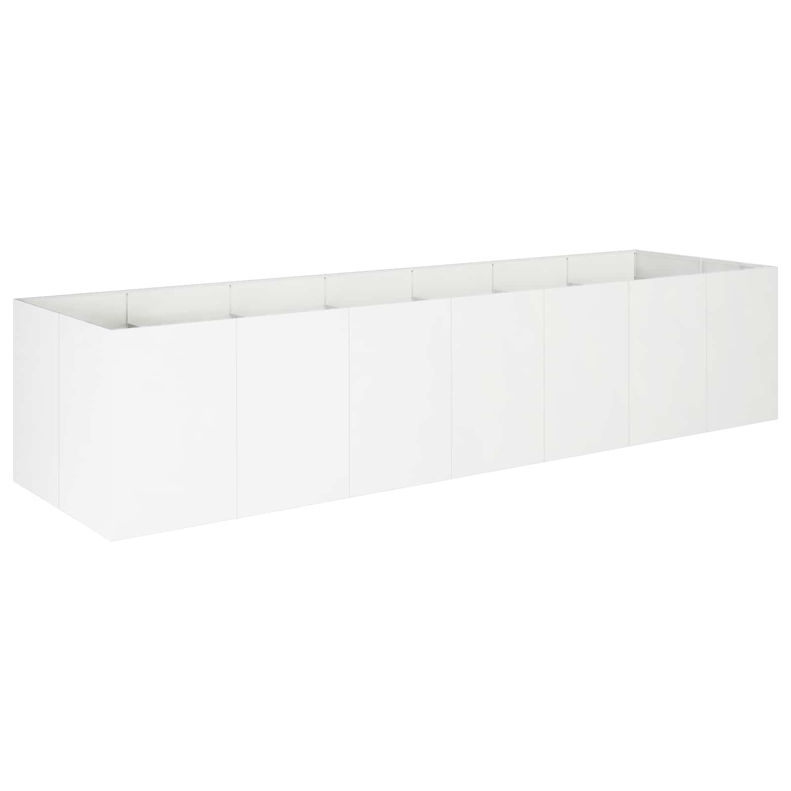 Trädgårdsplanterare Vit 280 x 80 x 60 cm Kallvalsat stål