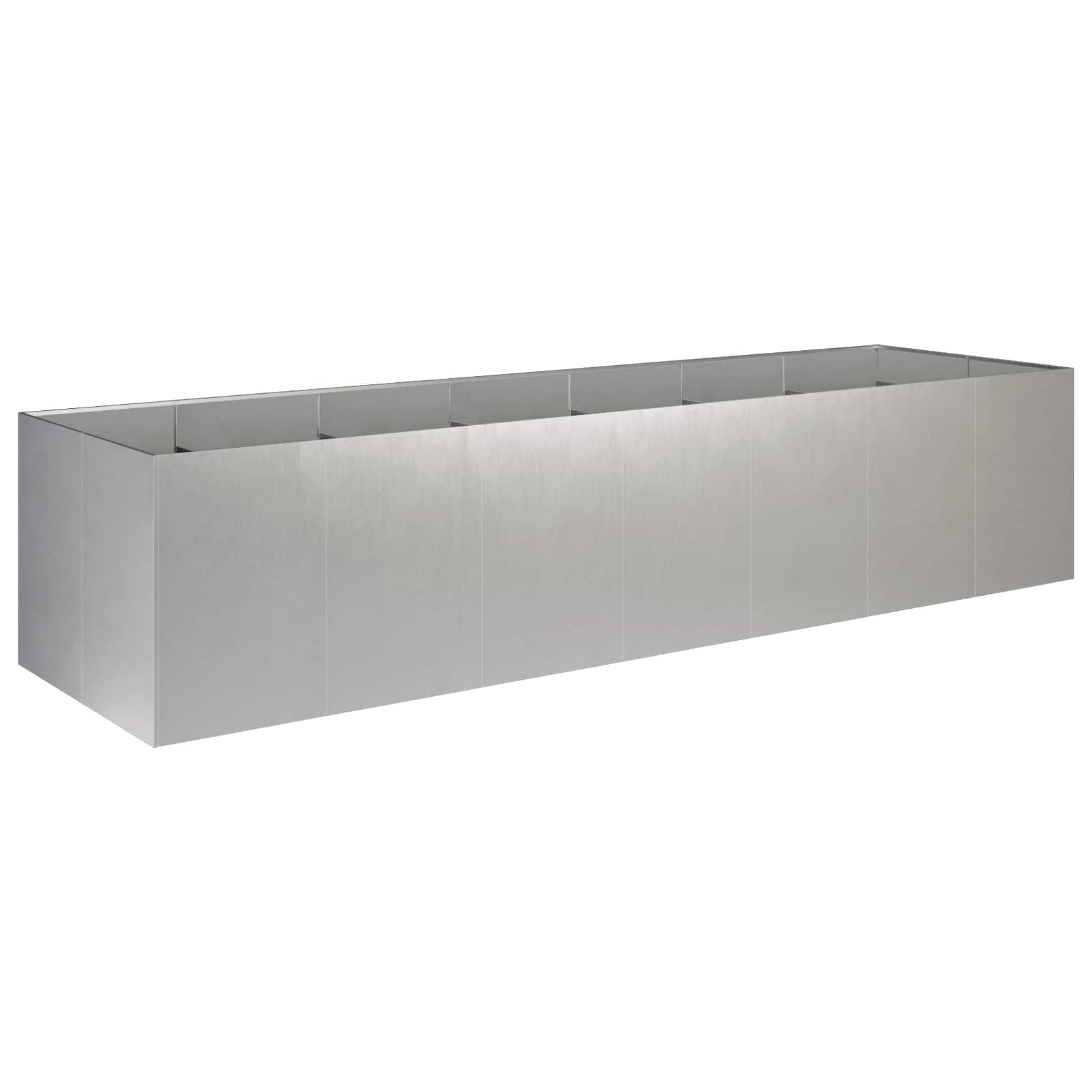 Trädgårdsplanterare Silver 280 x 80 x 60 cm Rostfritt stål