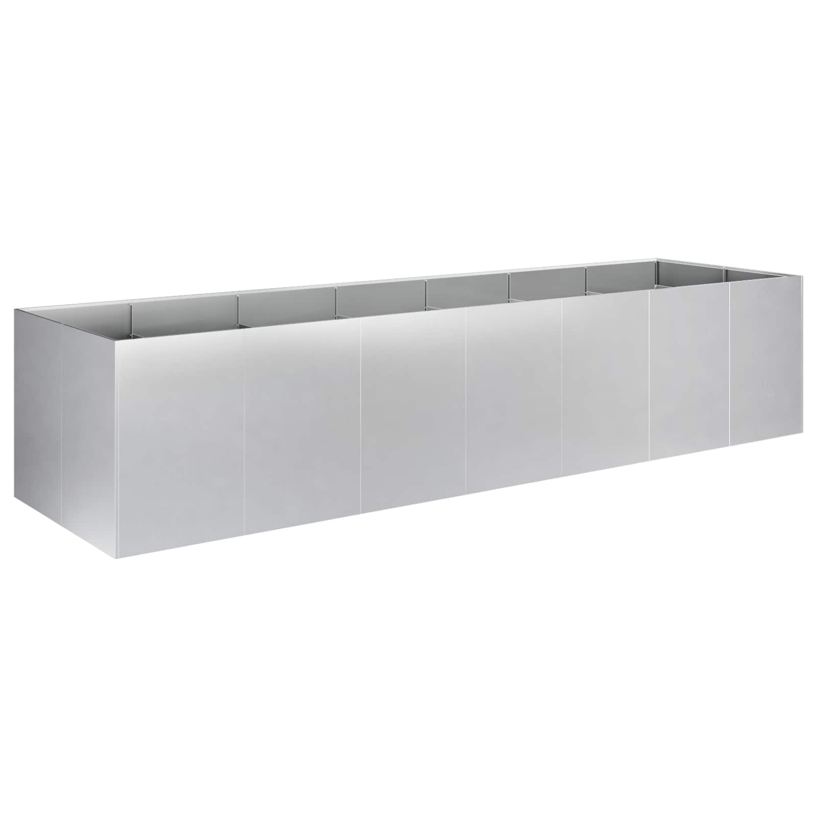Trädgårdsplanterare Silver 280 x 80 x 60 cm Galvaniserat stål