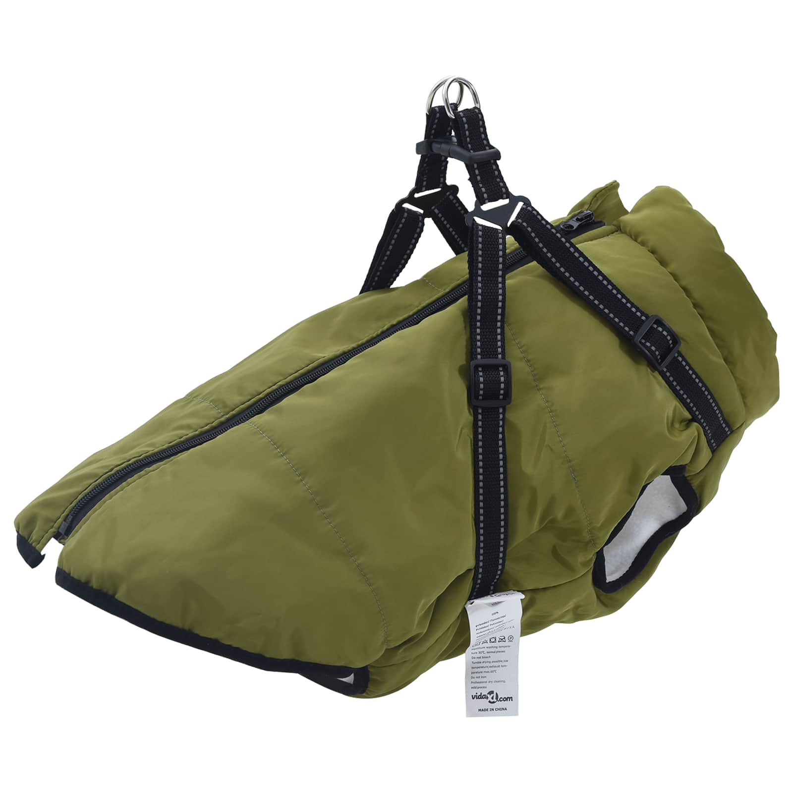 Hund Kappa Armégrön L48 Fleece och Polyester