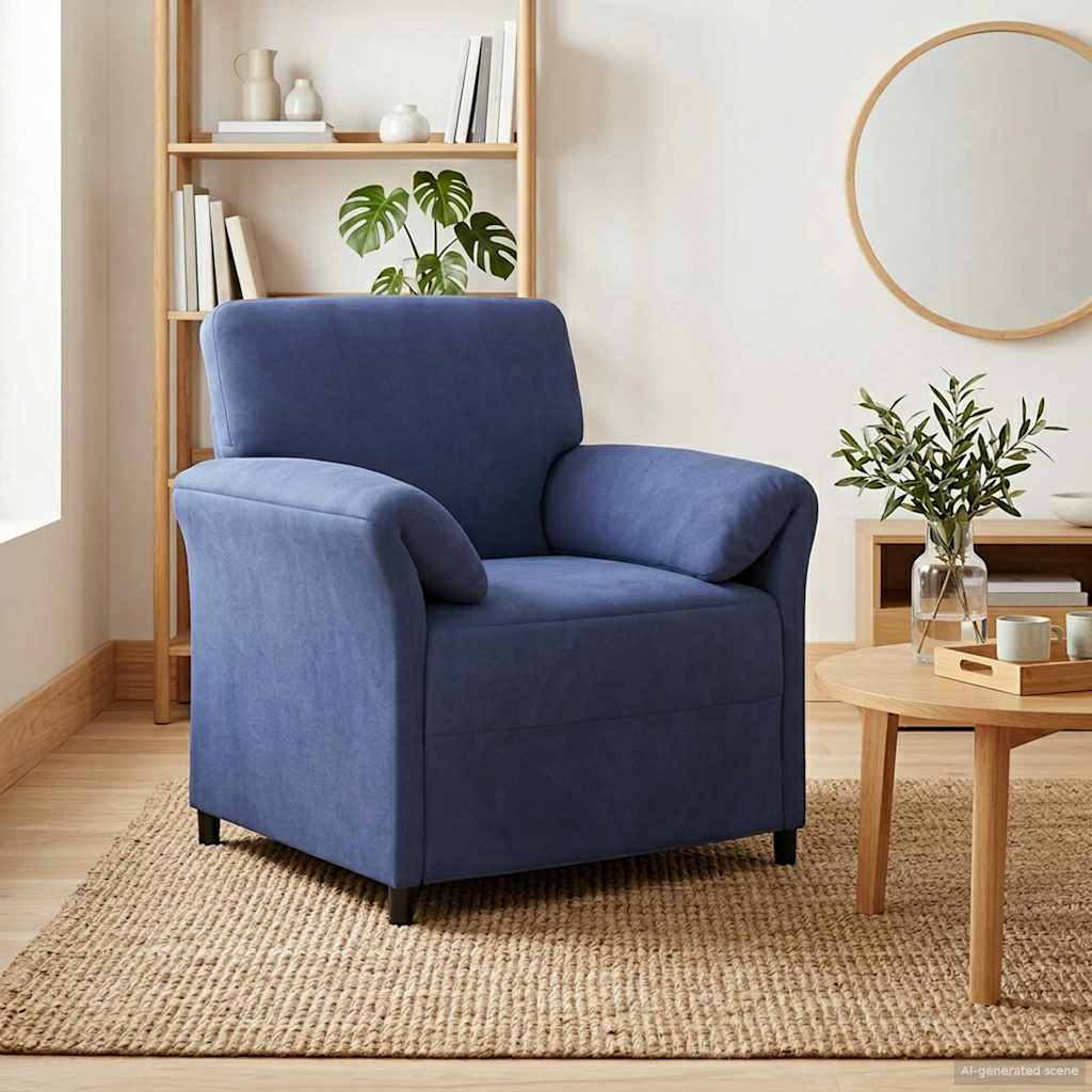 En-sitssoffa Polisblå 88 x 83 x 95 cm Sammet