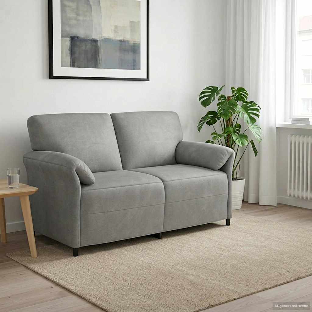 2-sits soffa Ljusgrå 158 x 83 x 95 cm Sammet