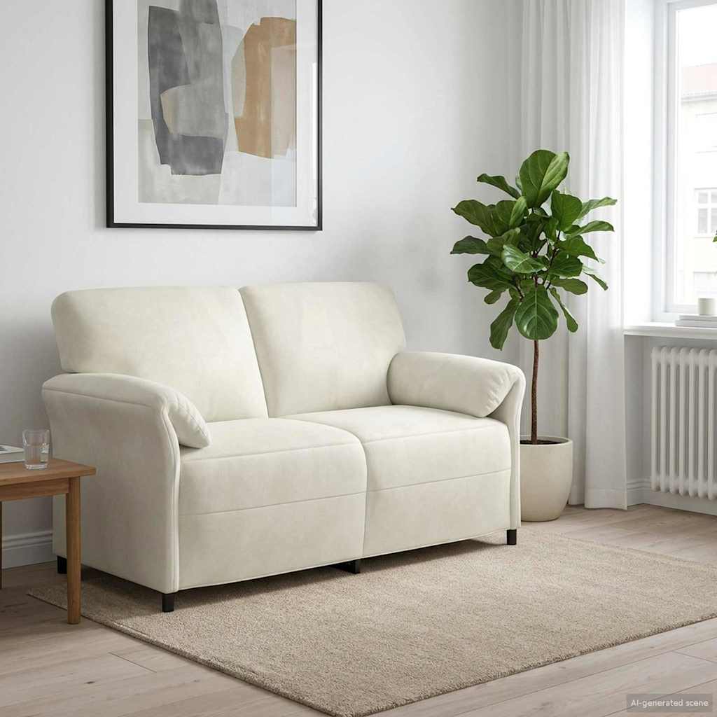 2-sits soffa Gräddvit 158 x 83 x 95 cm Sammet