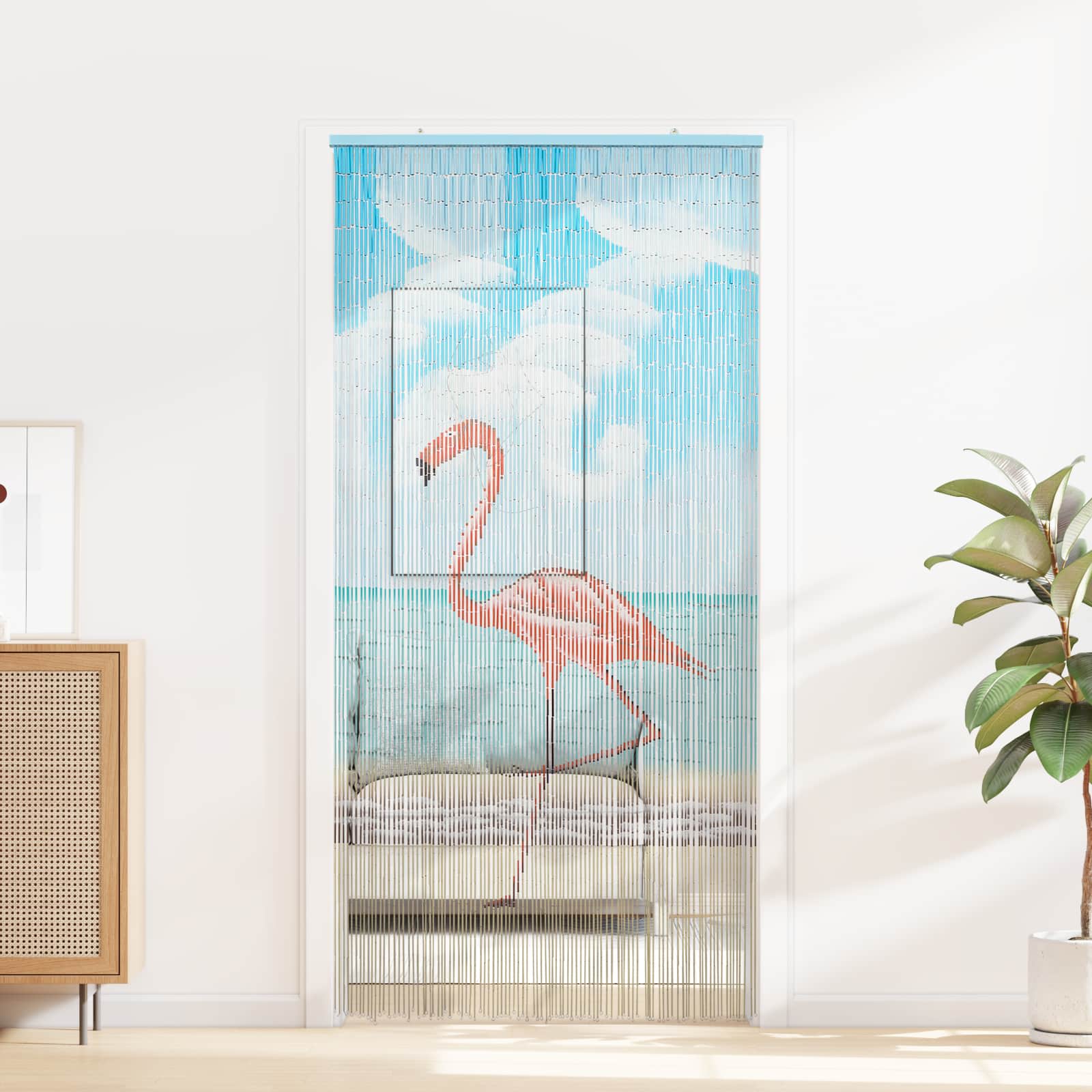Insektsdörrgardin flerfärgad 200 x 100 cm Bambu
