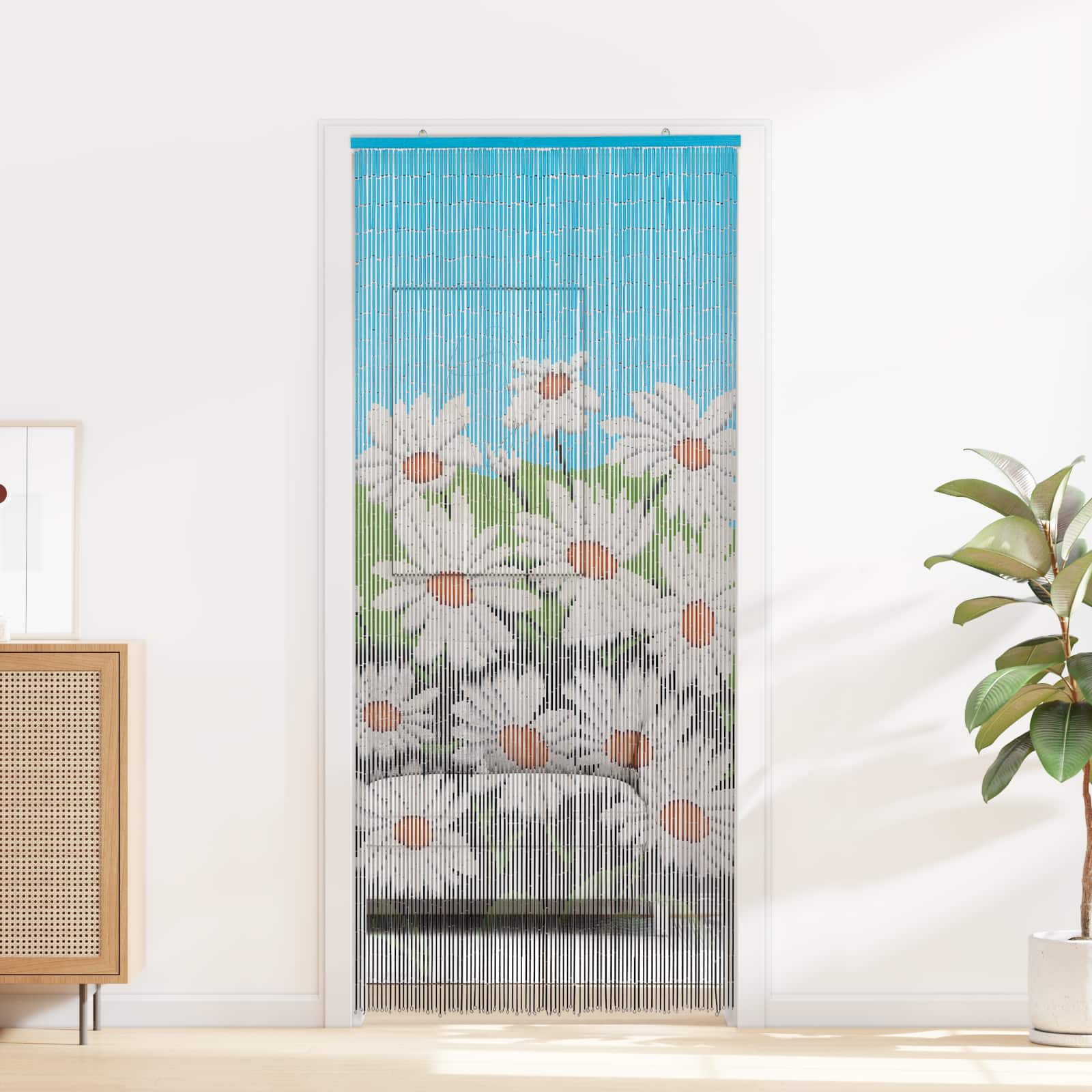 Insektsdörrgardin flerfärgad 200 x 90 cm Bambu