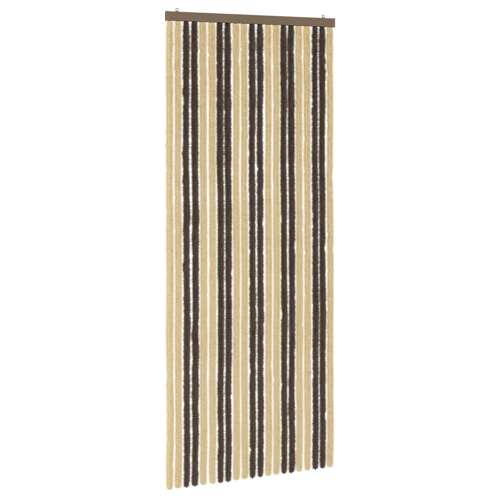 Insektsgardin Chenille Mörkbrun och Beige 90 x 220 cm 100% PP