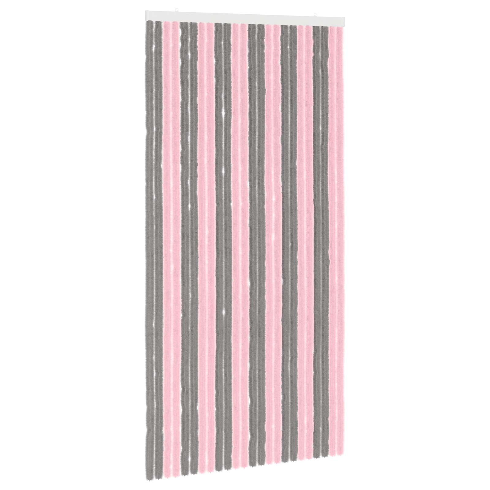 Insektsgardin Chenille Silvergrå och Rosa 100 x 200 cm 100% PP